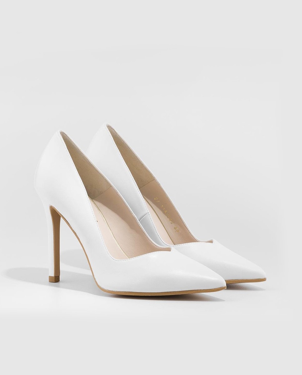 Zapatos de salón de mujer con tacón en piel - Lodi - Blanco Blanco-3