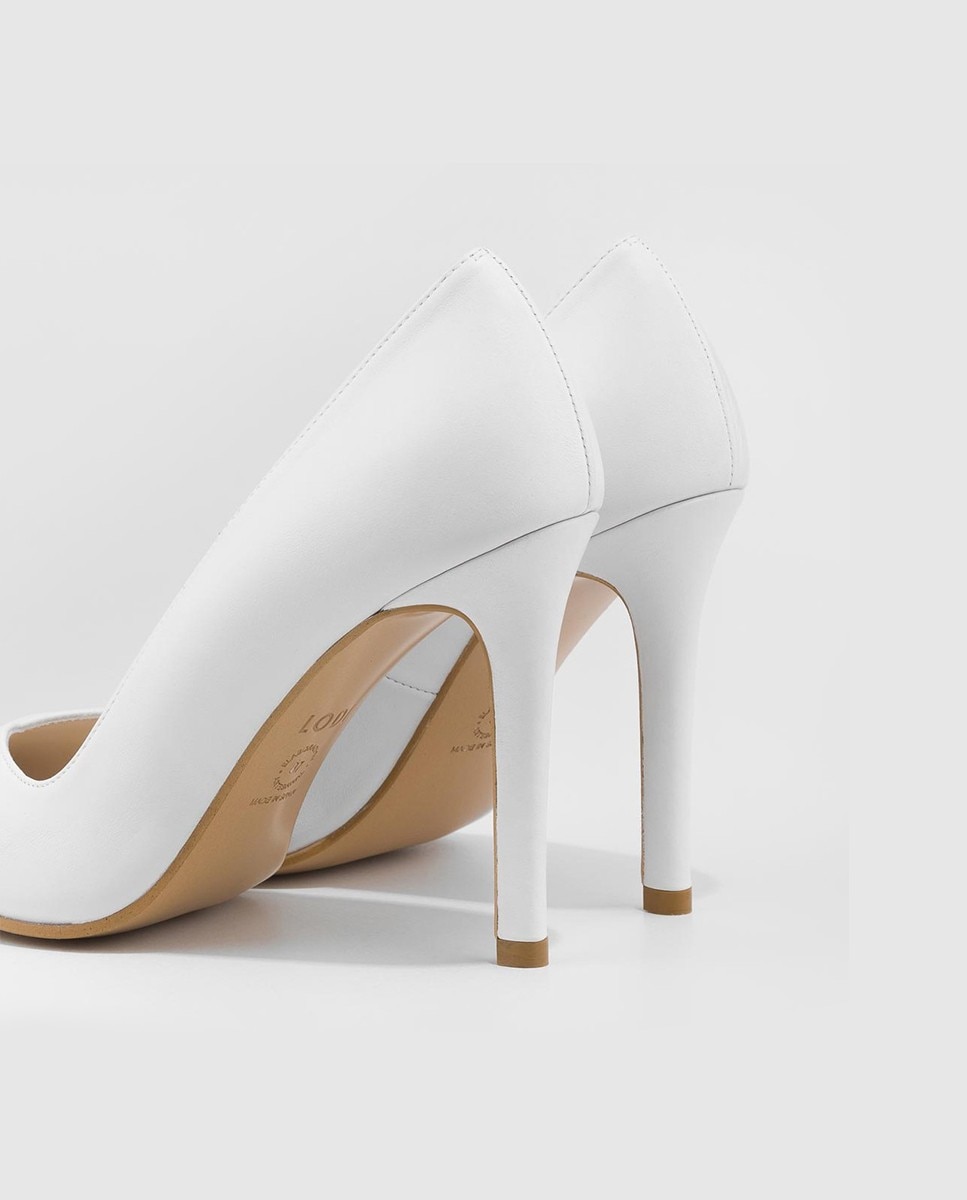 Zapatos de salón de mujer con tacón en piel - Lodi - Blanco Blanco-2