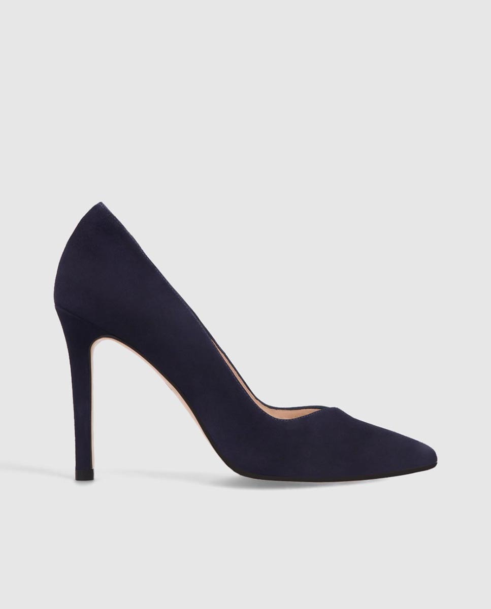 Lodi - Zapatos de salón de mujer en ante de color azul.