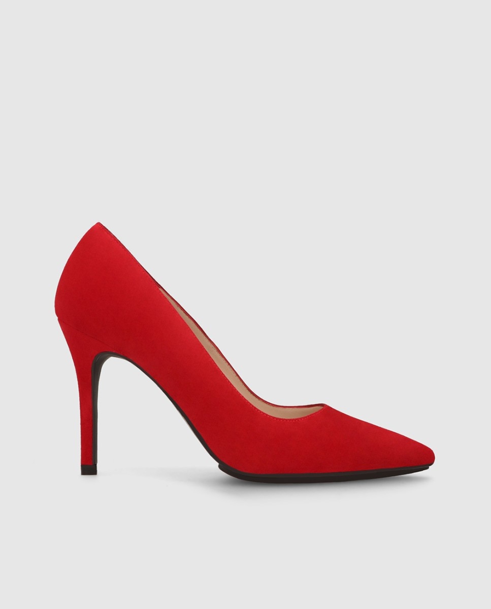 Zapatos de salón de mujer en ante con tacón - Lodi - Rojo Rojo-1