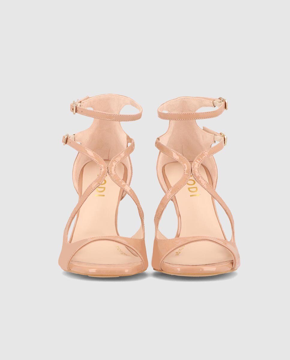 Sandalias de mujer con tacón en charol - Lodi - Beige Beige-3