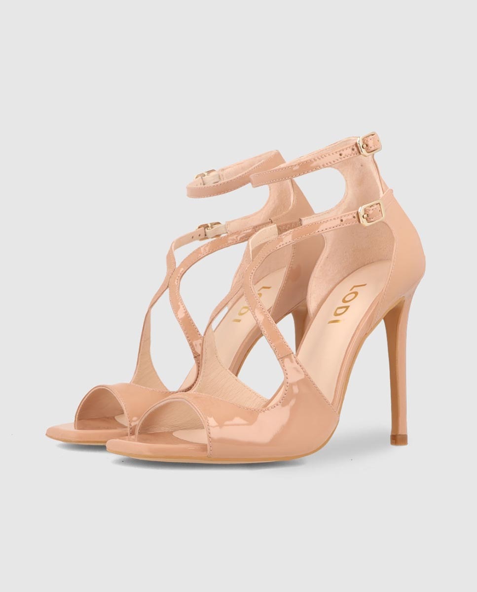 Sandalias de mujer con tacón en charol - Lodi - Beige Beige-2