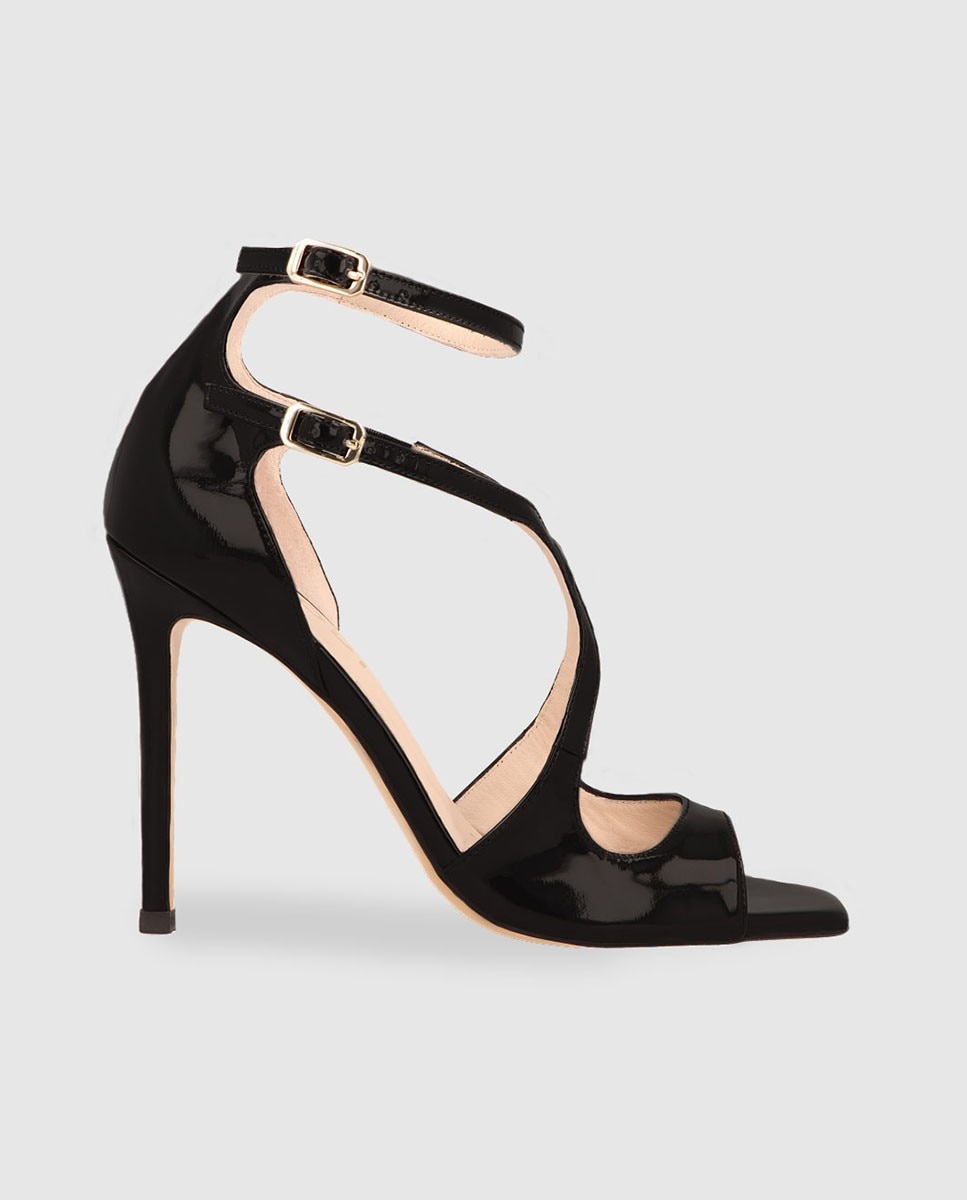 Sandalias de mujer con tacón en charol - Lodi - Negro Negro-1