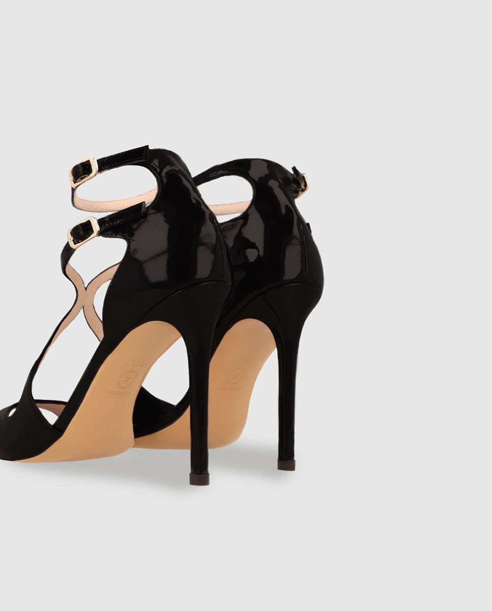 Sandalias de mujer con tacón en charol - Lodi - Negro Negro-3