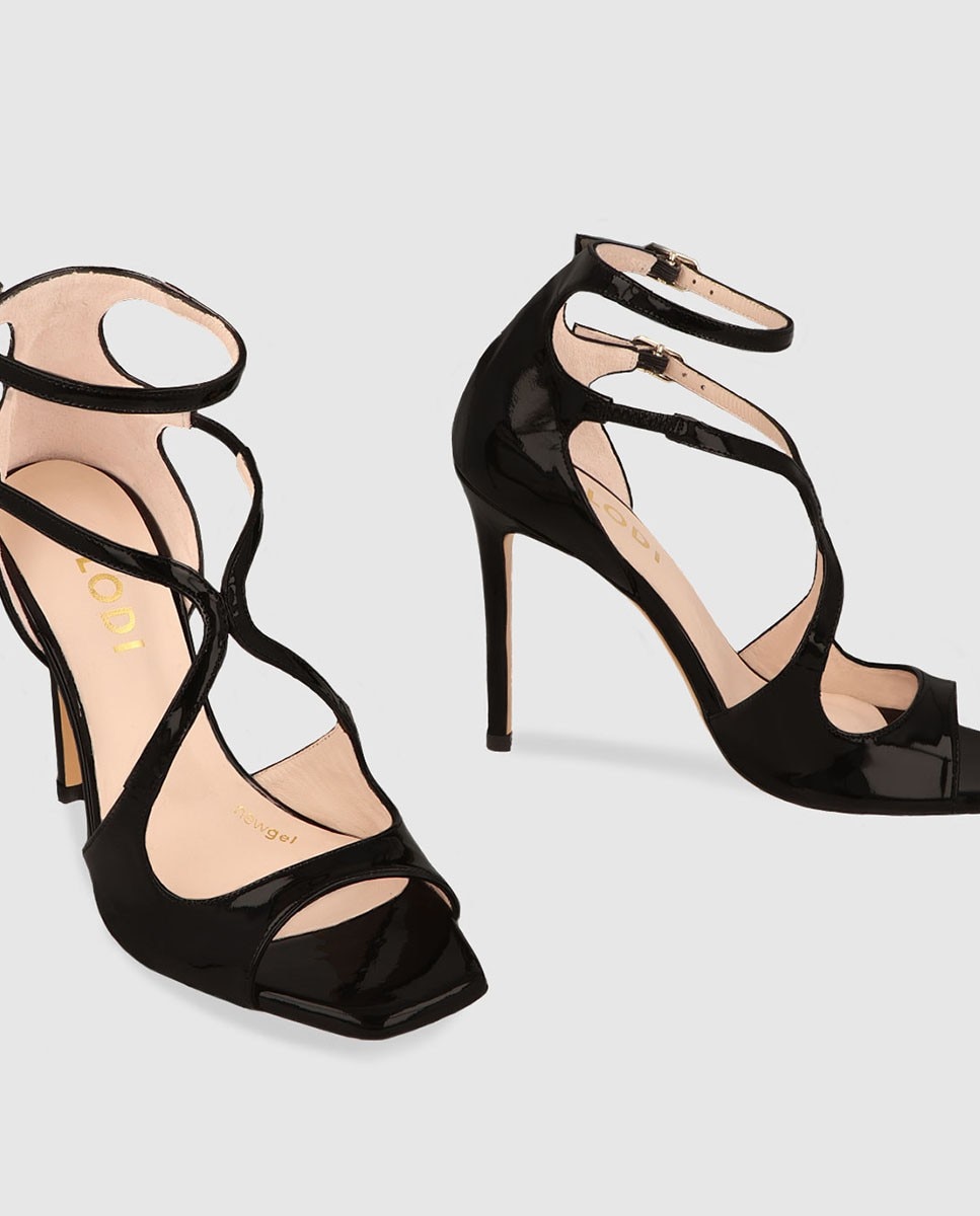 Sandalias de mujer con tacón en charol - Lodi - Negro Negro-2