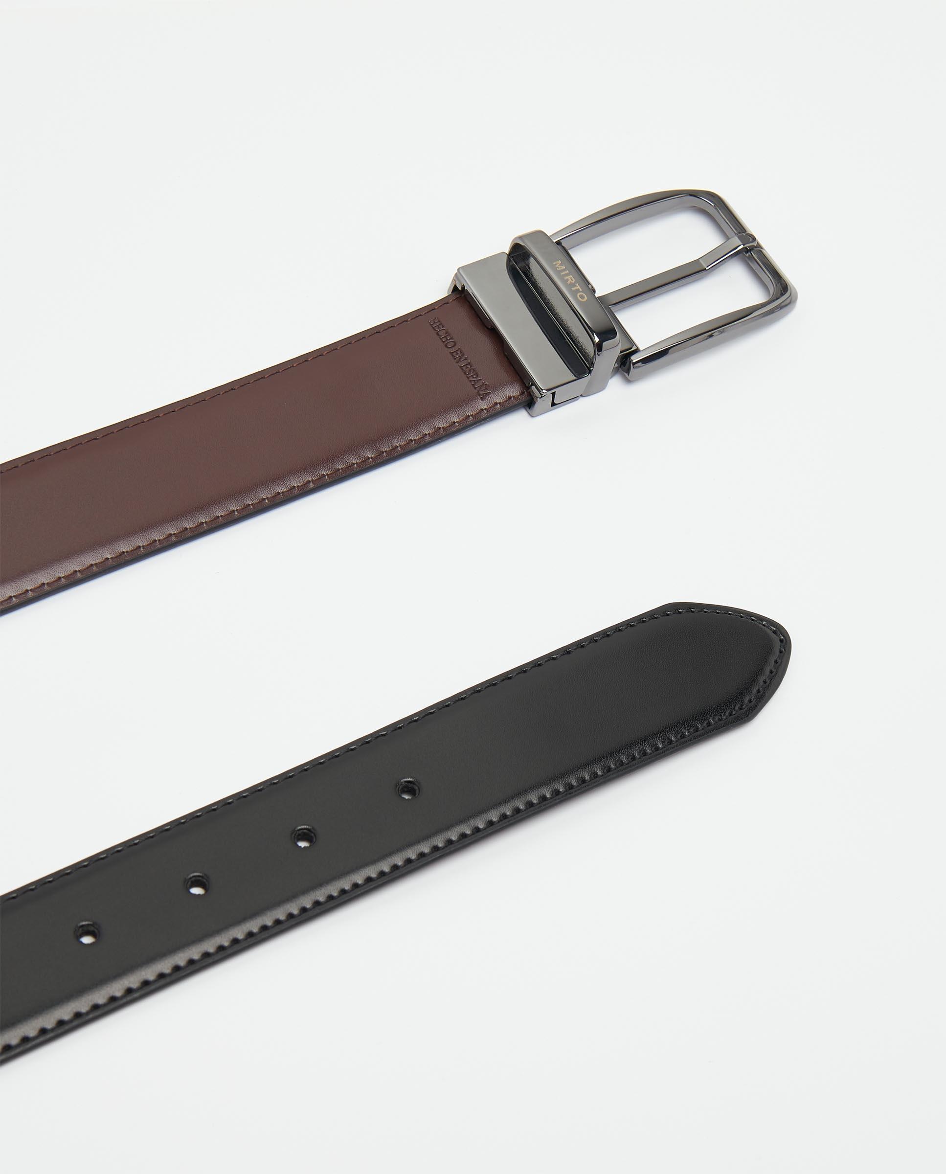 Cinturón de hombre reversible. Hecho en España. - Mirto - Negro Negro-3