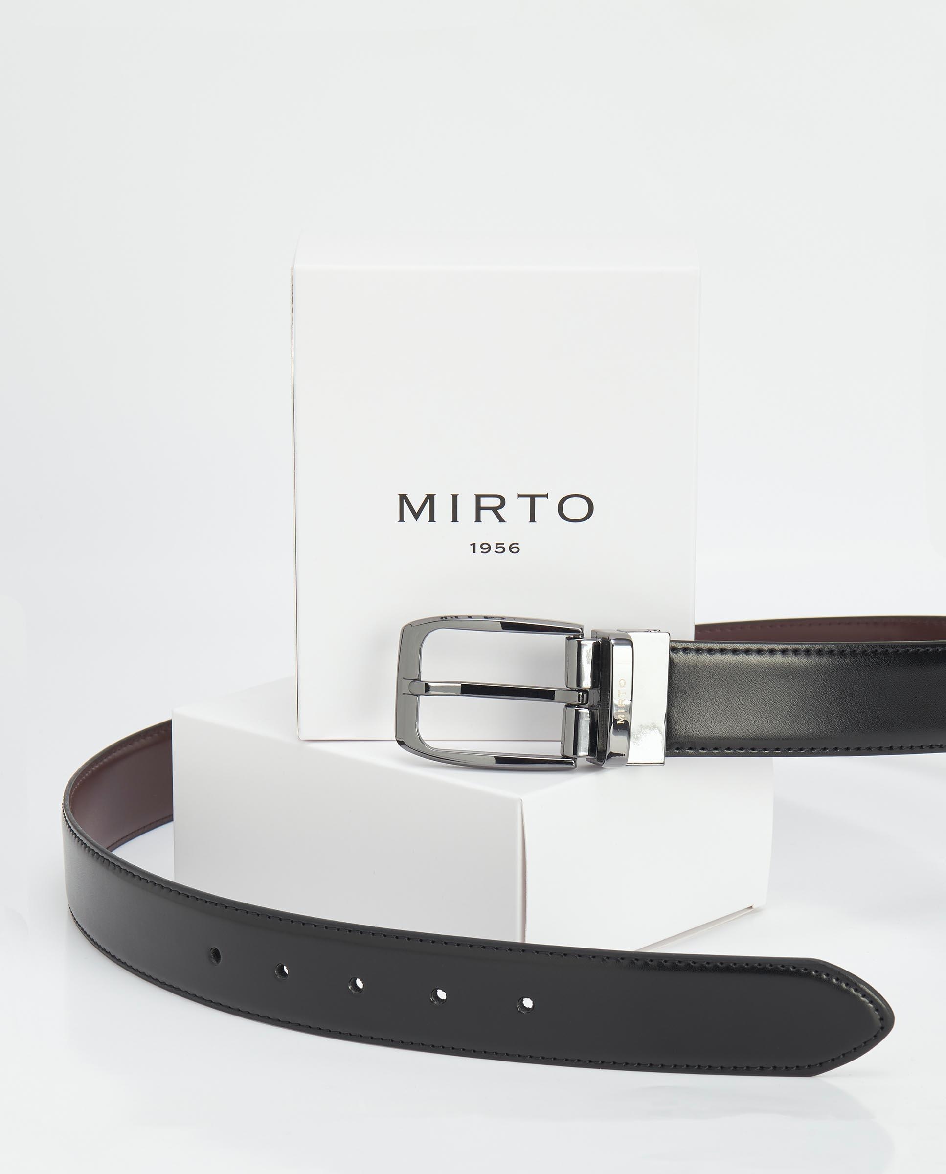 Cinturón de hombre reversible. Hecho en España. - Mirto - Negro Negro-4