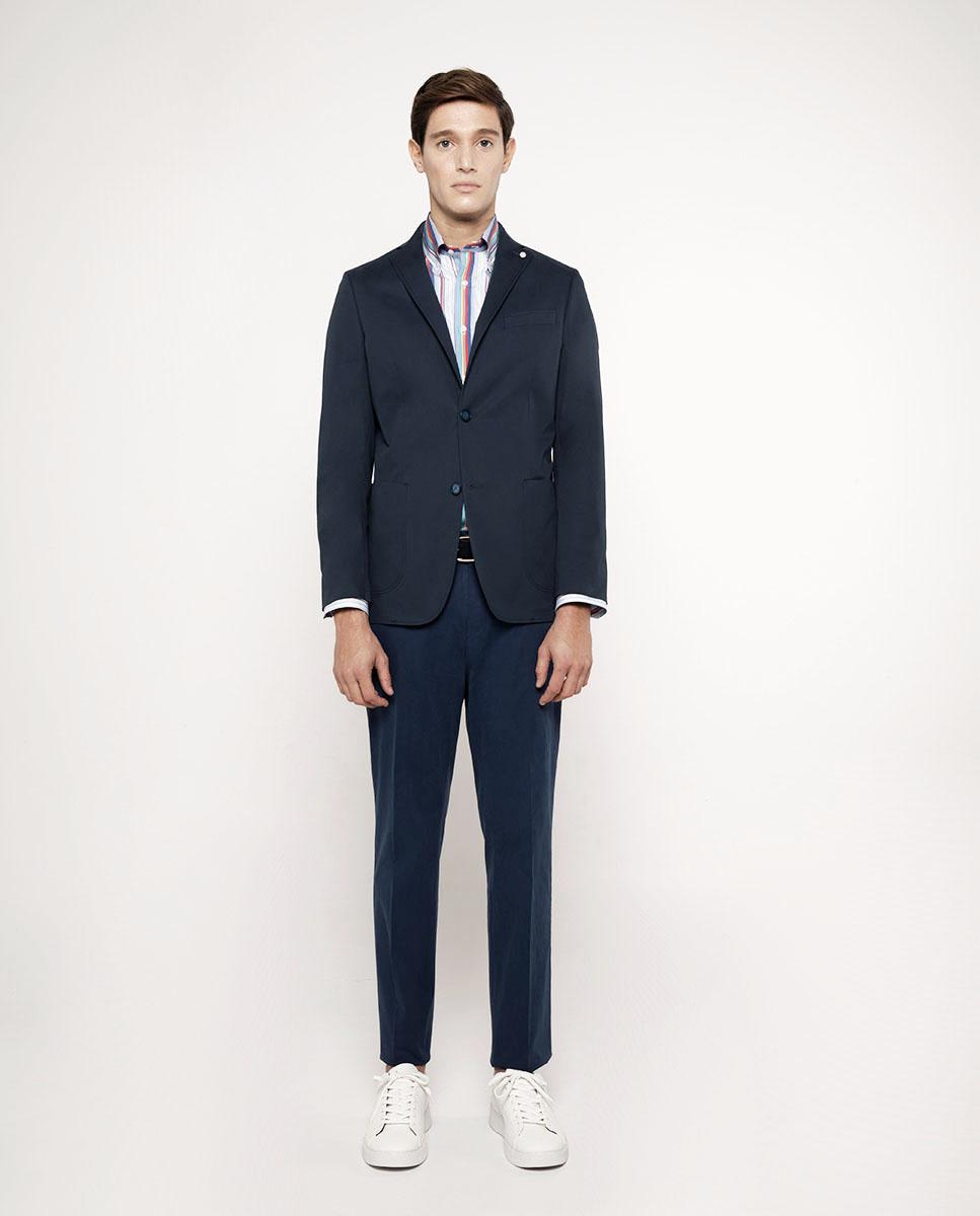 Pantalón de hombre casual y regular fit de algodón - Mirto - Azul marino Azul marino-1