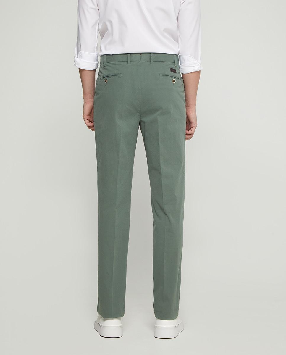Pantalón de hombre casual y regular fit de algodón - Mirto - Verde Verde-3