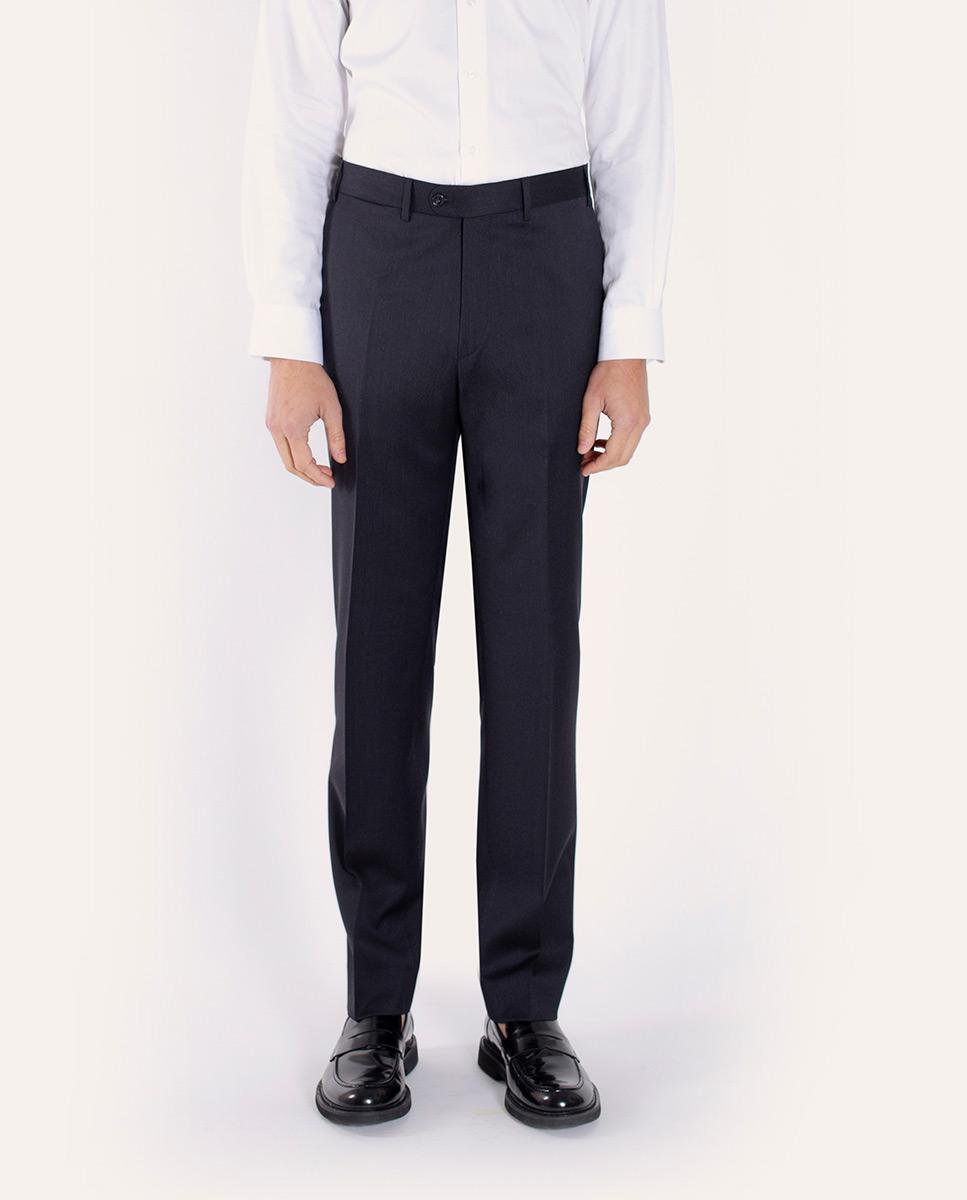 Pantalón recto de hombre de vestir de 100% lana - Mirto - Gris oscuro Gris oscuro-3
