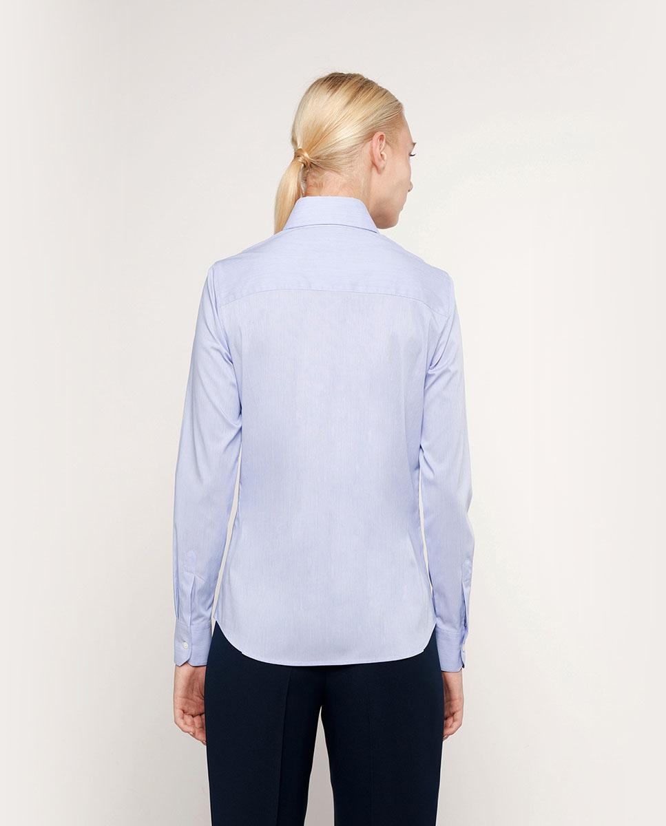 Camisa de mujer básica de manga larga - Mirto - Azul claro Azul claro-2
