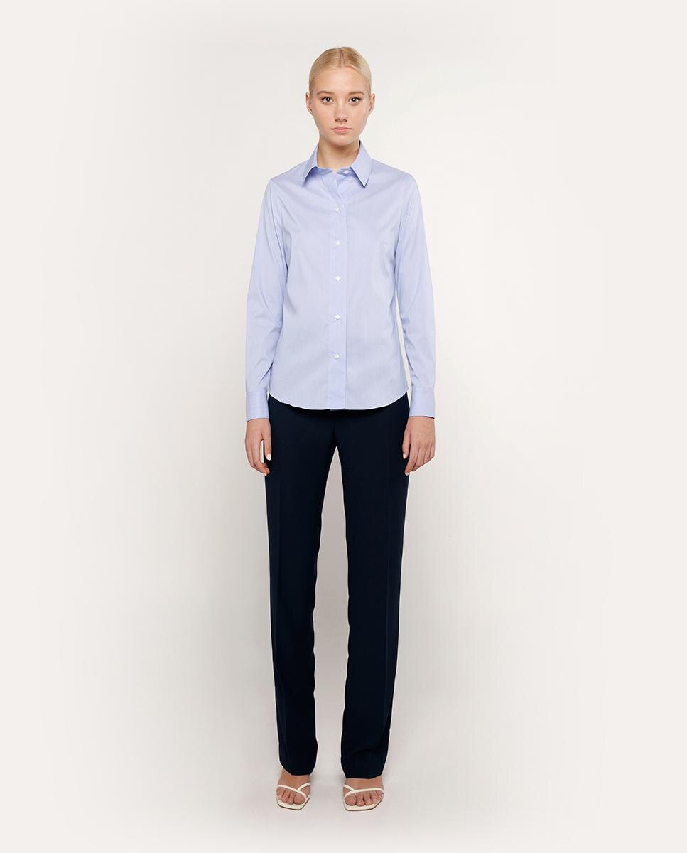 Camisa de mujer básica de manga larga - Mirto - Azul claro Azul claro-3