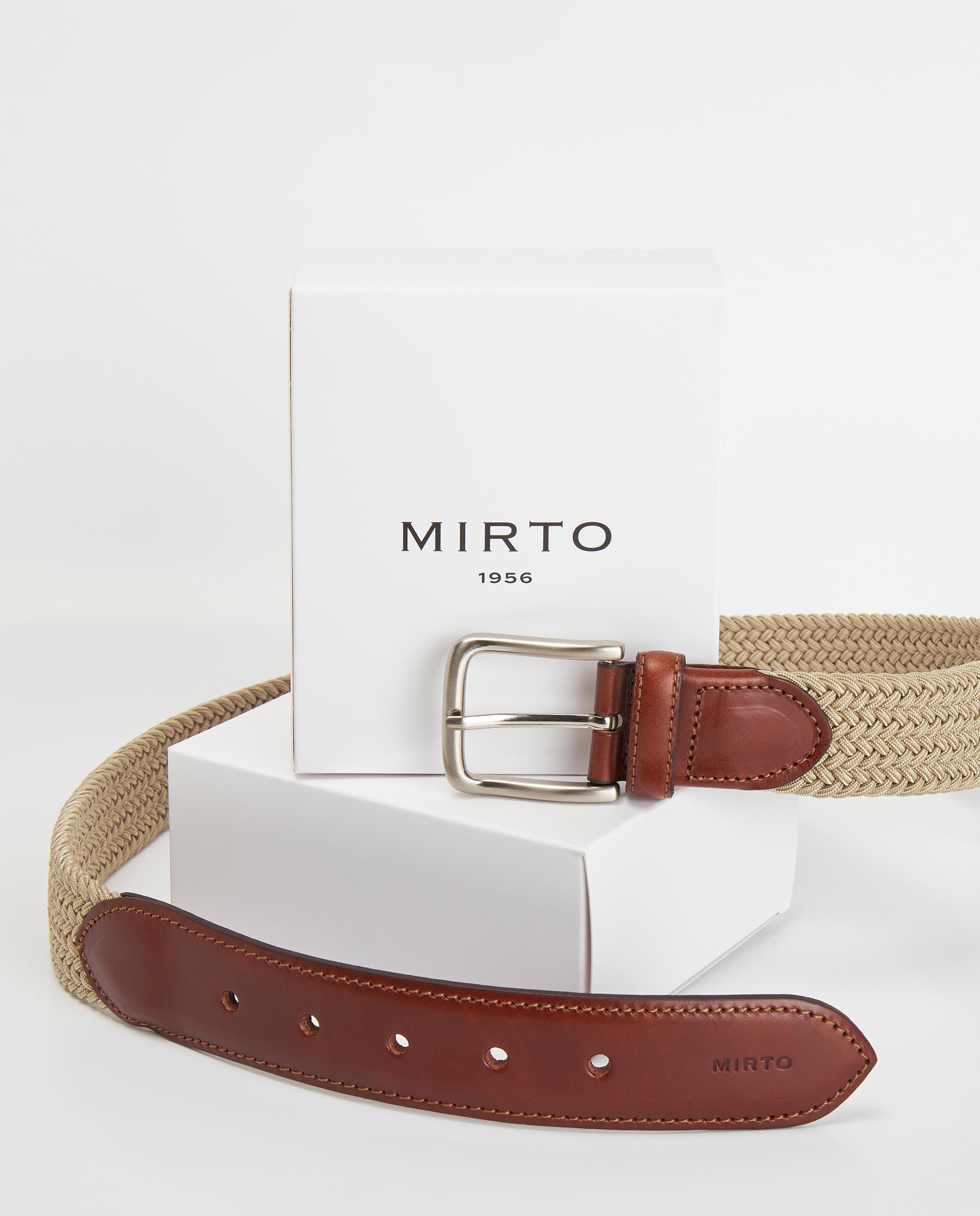 Cinturón de hombre trenzado elástico - Mirto - Natural Natural-3