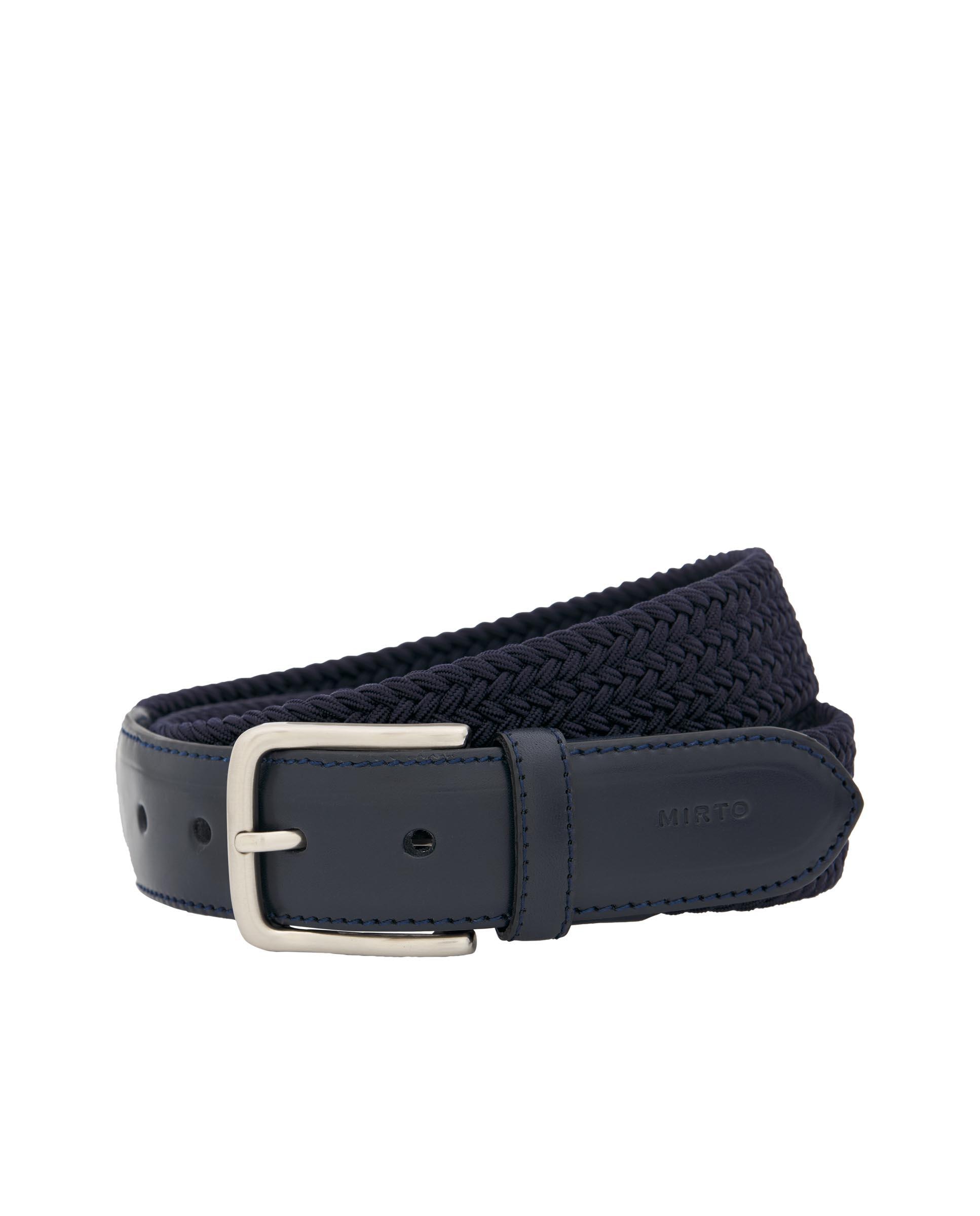 Cinturón de hombre trenzado elástico - Mirto - Azul marino Azul marino-1