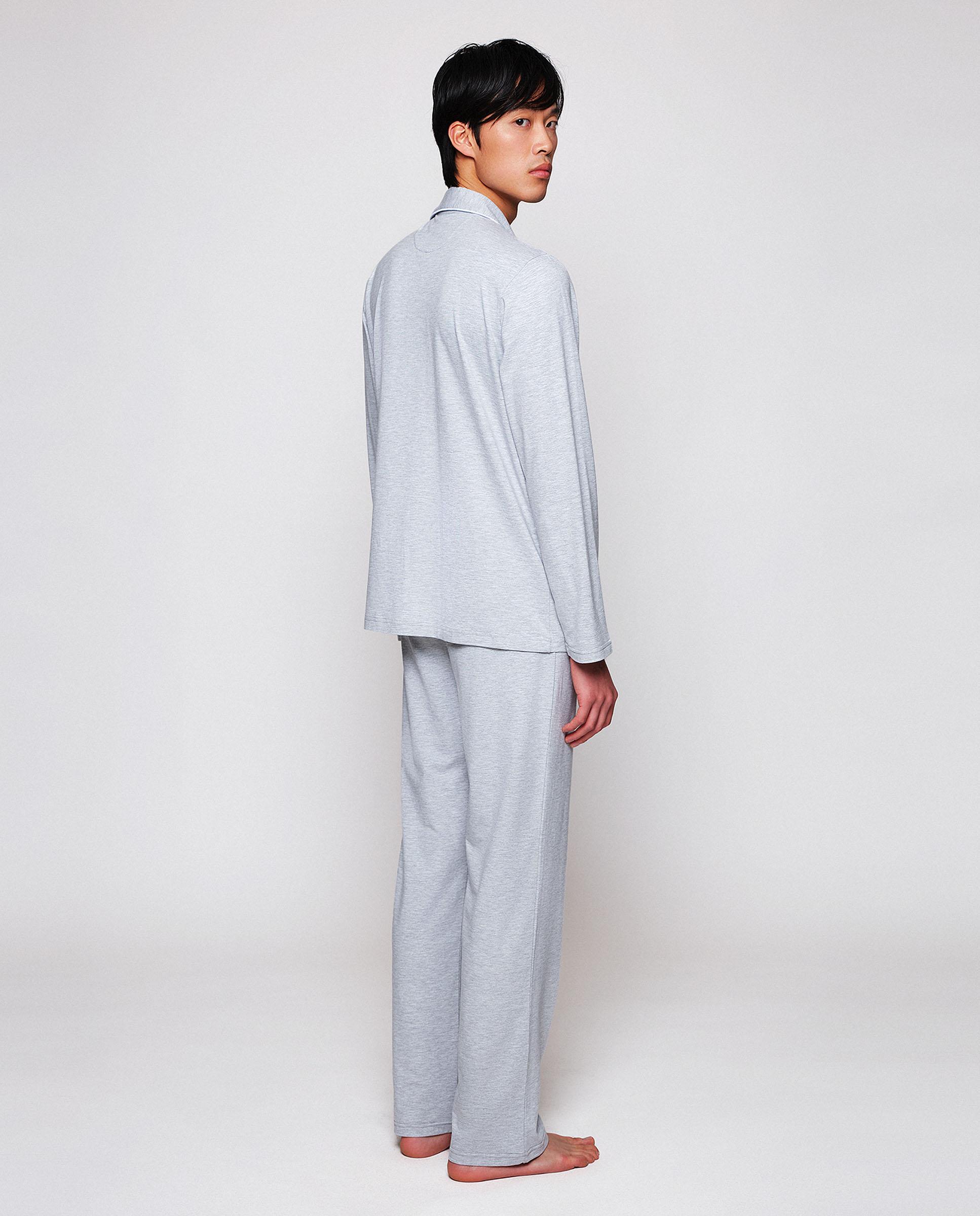 Imagen 2 de Pijama largo de hombre liso micro modal - Mirto - Gris claro Gris claro