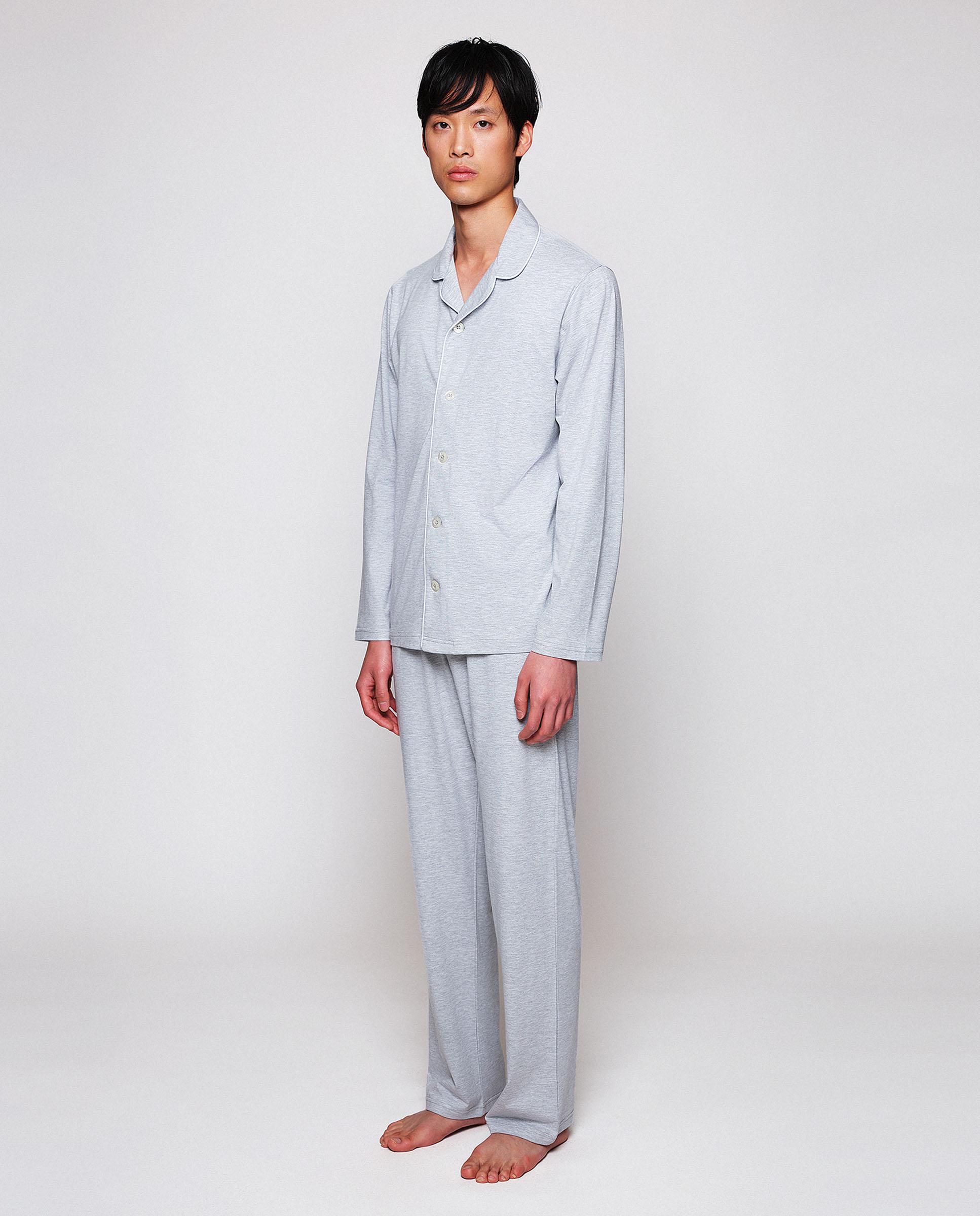 Imagen 3 de Pijama largo de hombre liso micro modal - Mirto - Gris claro Gris claro