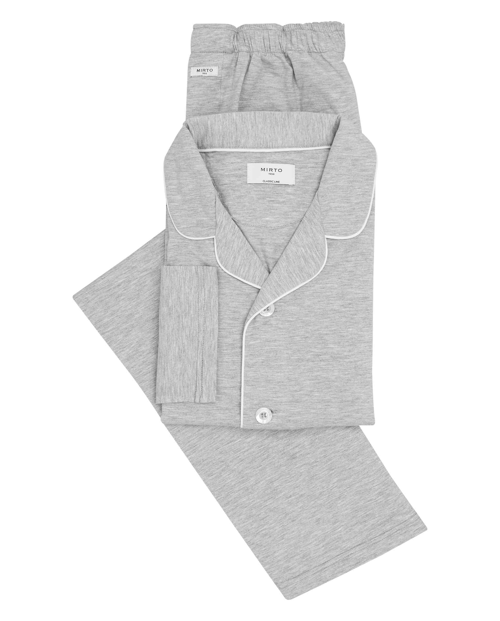 Imagen 4 de Pijama largo de hombre liso micro modal - Mirto - Gris claro Gris claro