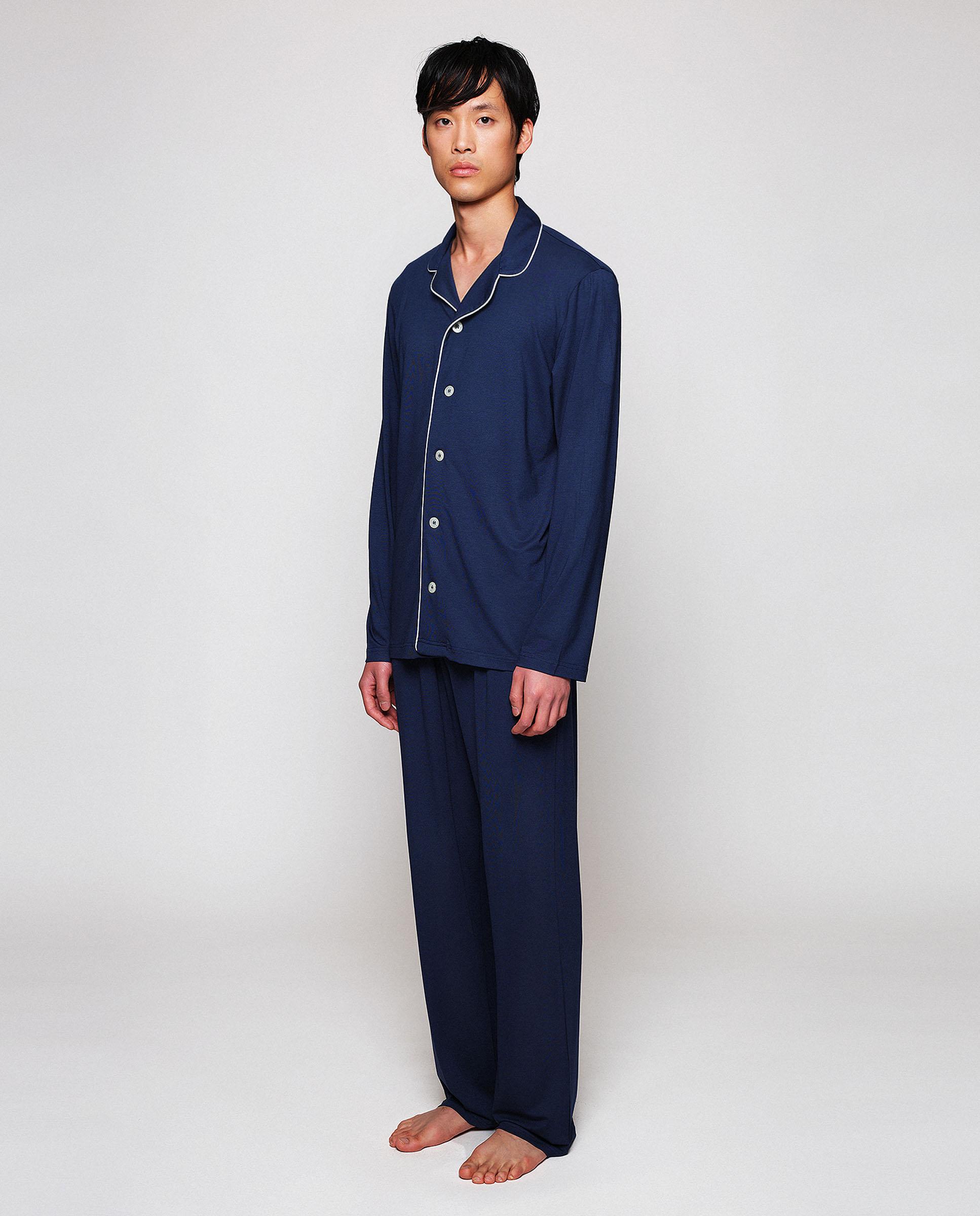 Imagen 1 de Pijama largo de hombre liso micro modal - Mirto - Azul marino Azul marino