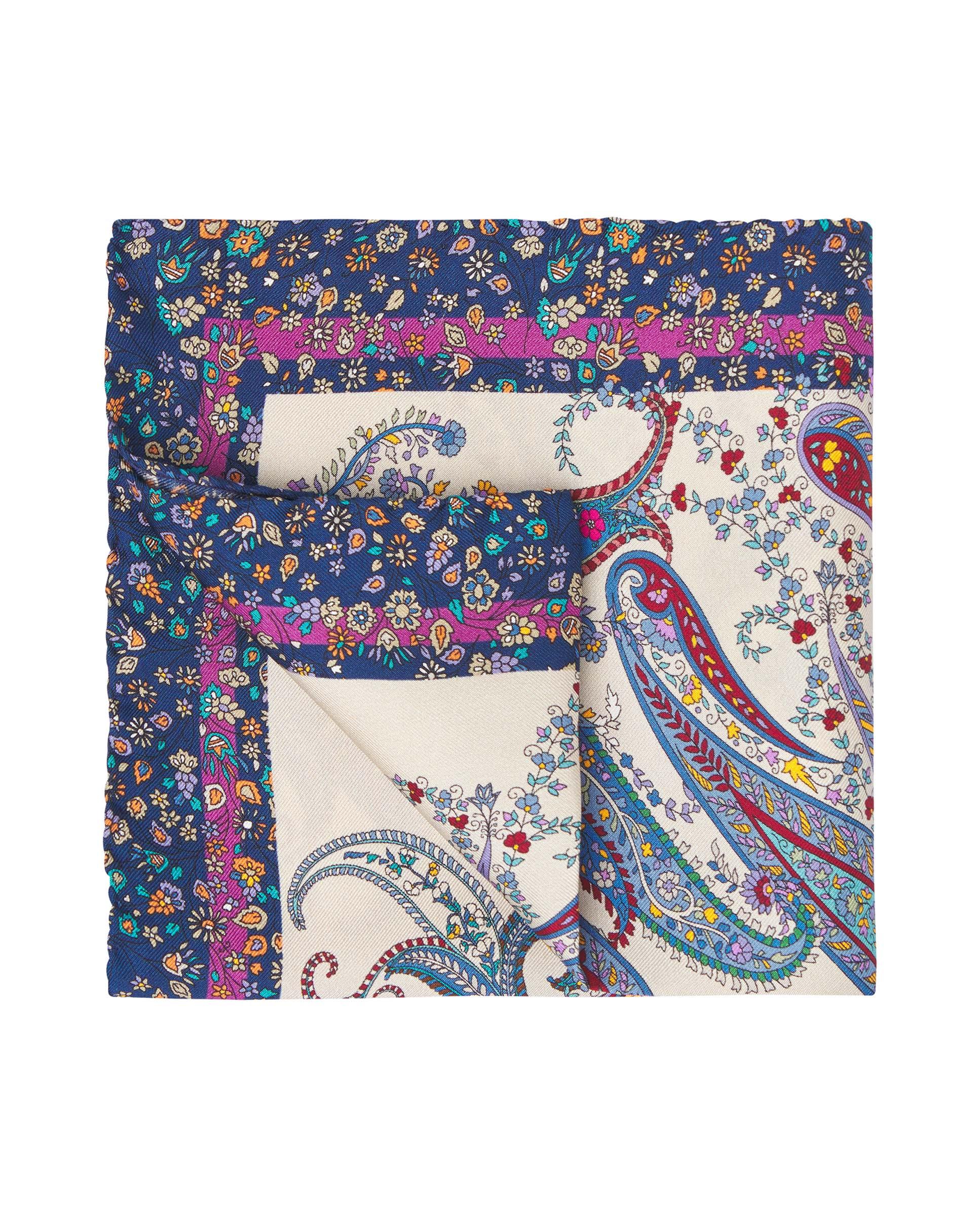 Pañuelo de hombre de seda con estampado de flores