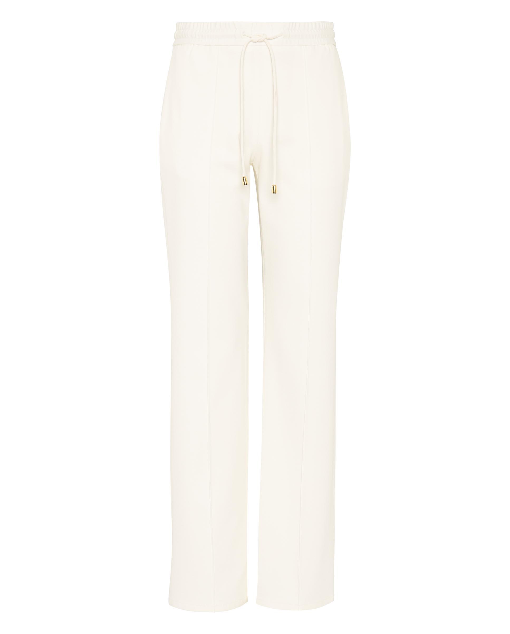 Pantalón recto de mujer stretch con cinturilla elástica - Mirto - Blanco Blanco-4