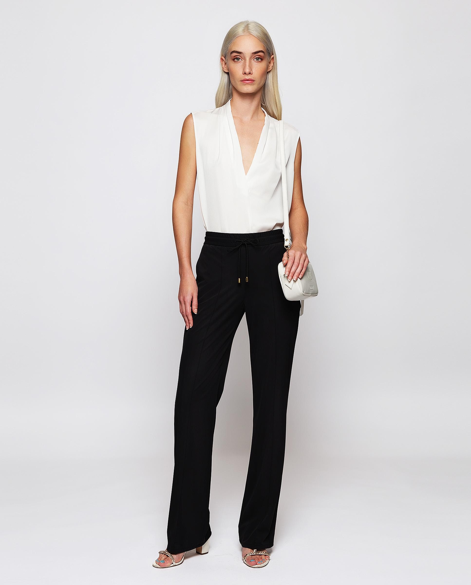 Pantalón jogger de mujer stretch en tejido técnico - Mirto - Negro Negro-3