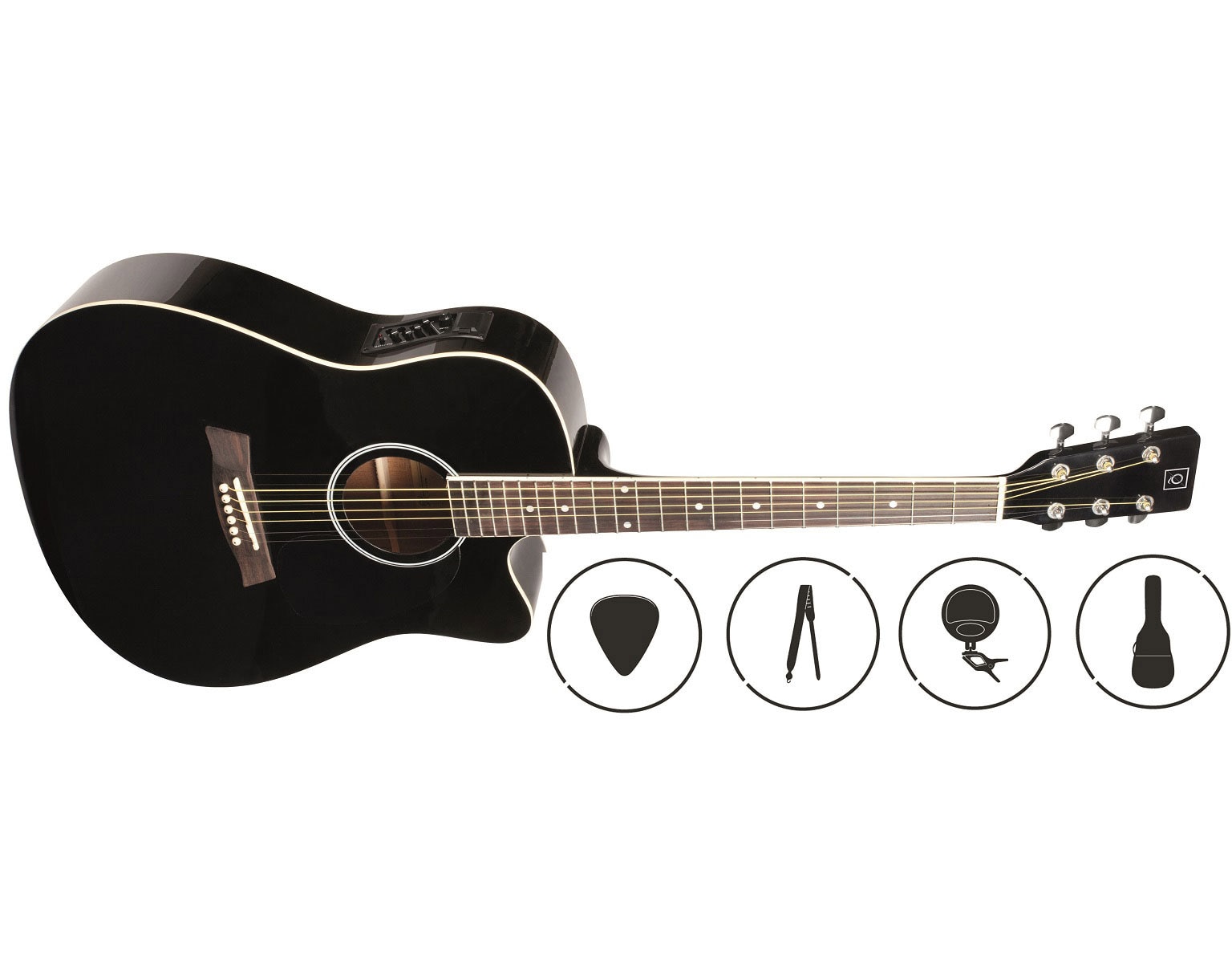 Imagen 0 de Pack de Guitarra acústica Oqan Qga-51Ce Acoustic Pack Negro
