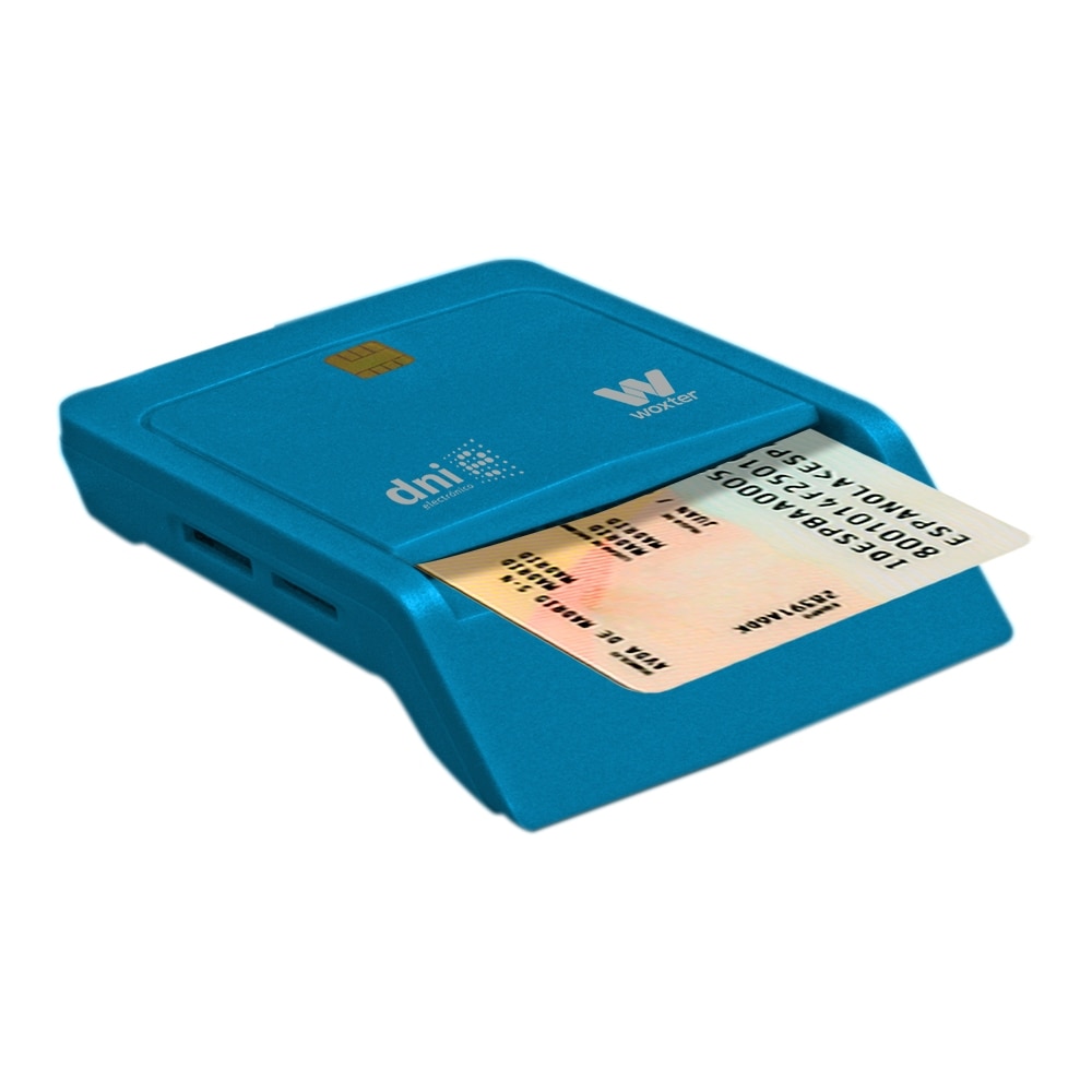 Lector DNI Electrónico Combo Woxter, Lector de tarjetas, USB, - Azul Azul-1