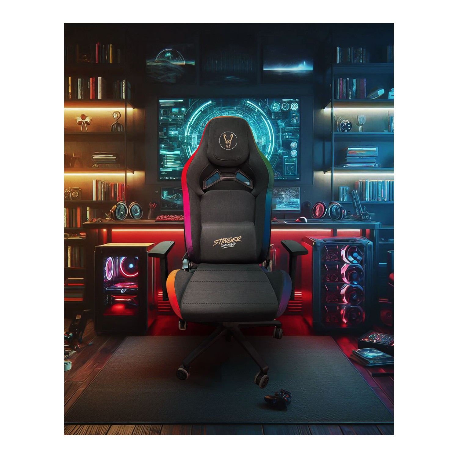 Silla Gaming LED Woxter Stinger Station Elite RGB, con luces LED configurables - Negro Negro-2