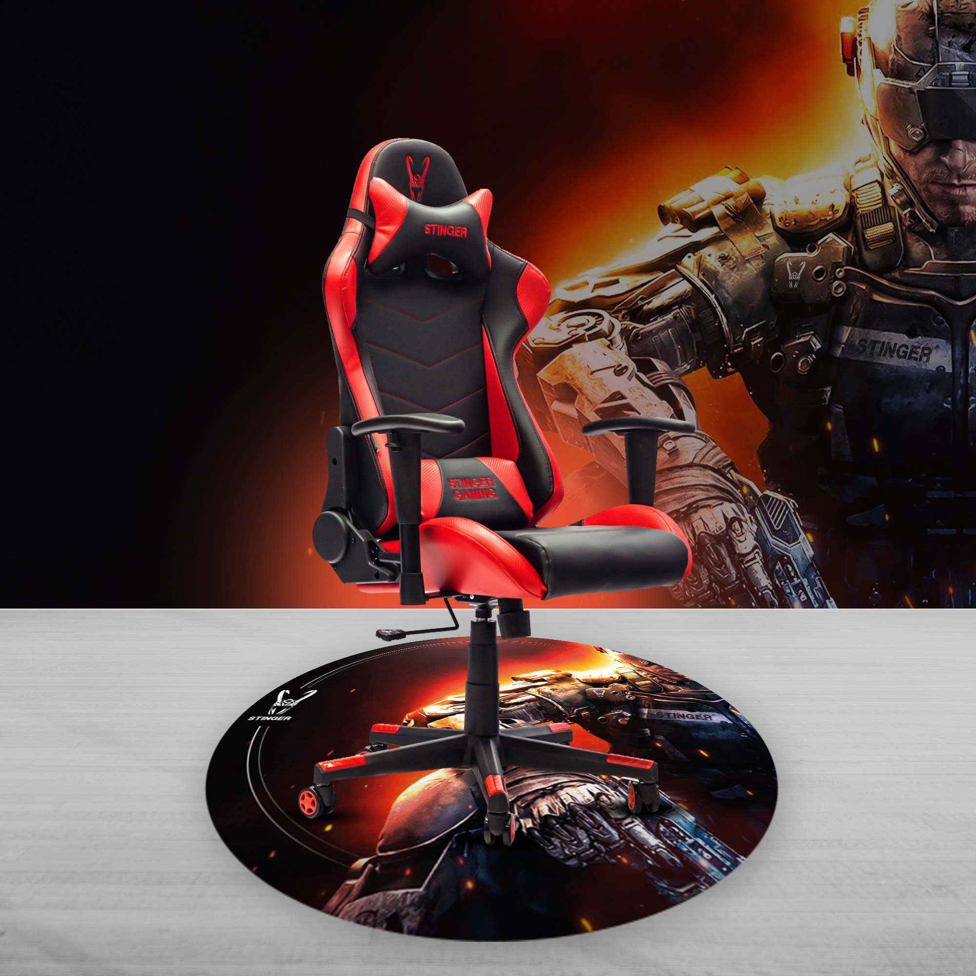 Alfombra Gaming de Suelo Woxter Stinger Floorpad Soldier 120 cm