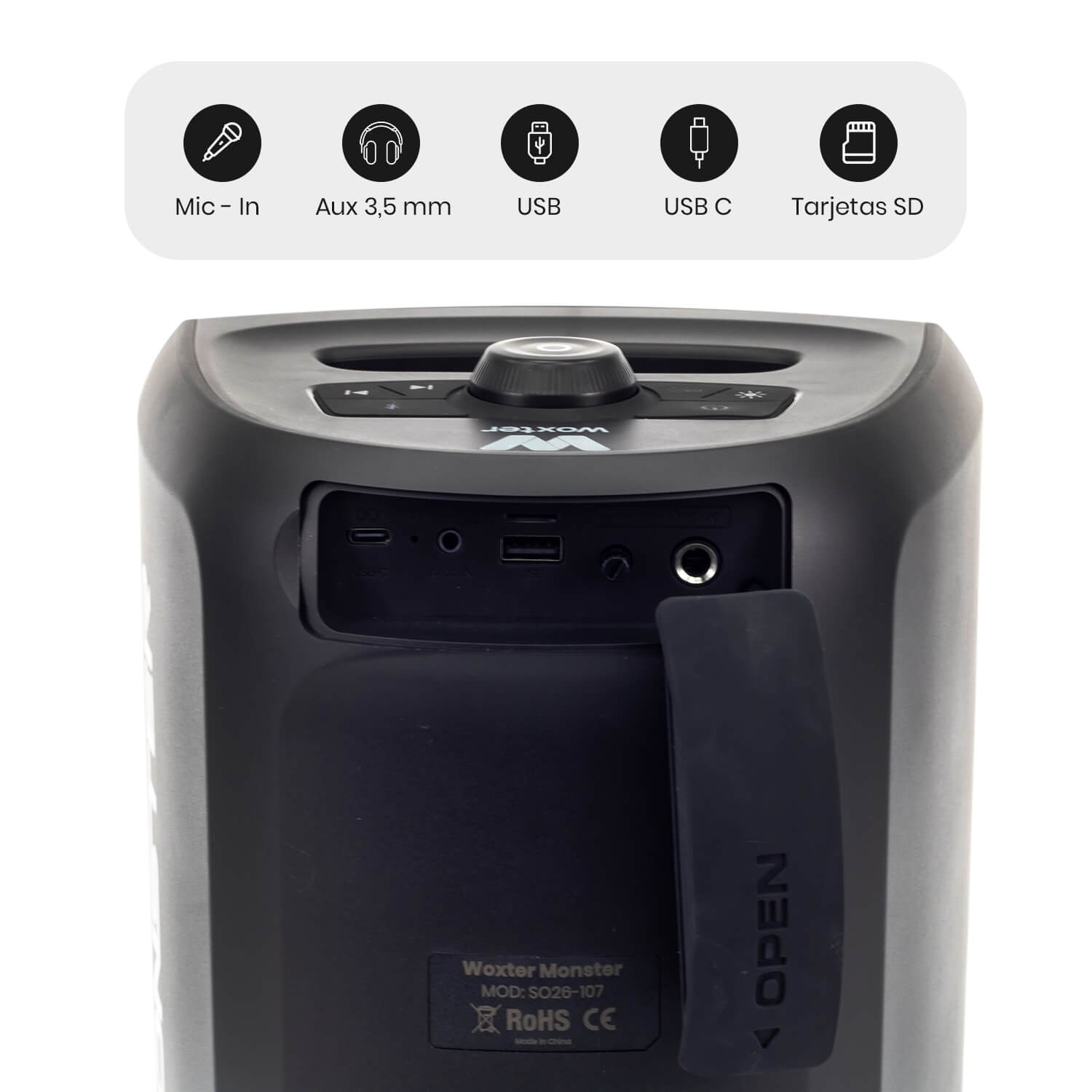 Altavoz portátil Woxter Monster Bluetooth 60W - Negro Negro-4