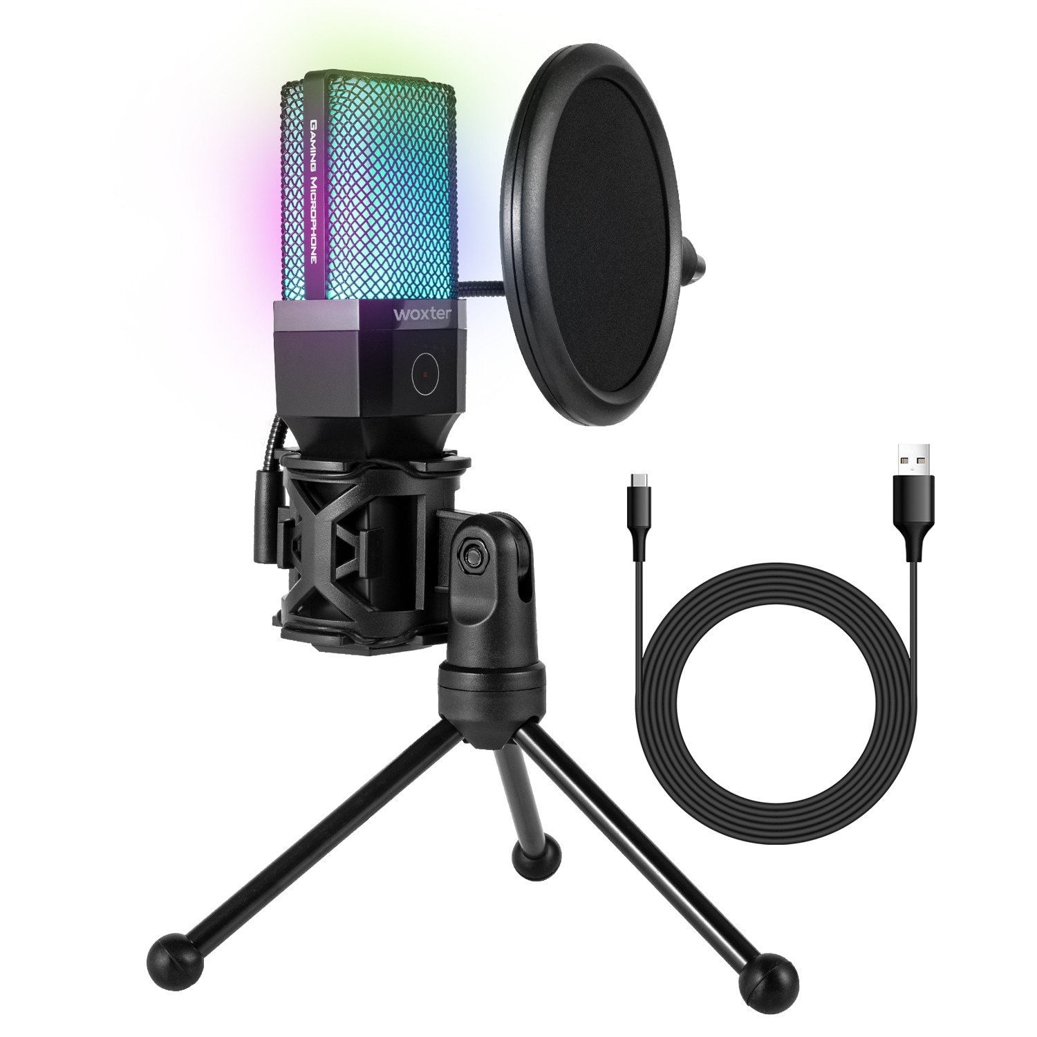 Imagen 1 de Micrófono de condensador Woxter Mic Studio 65 RGB Negro