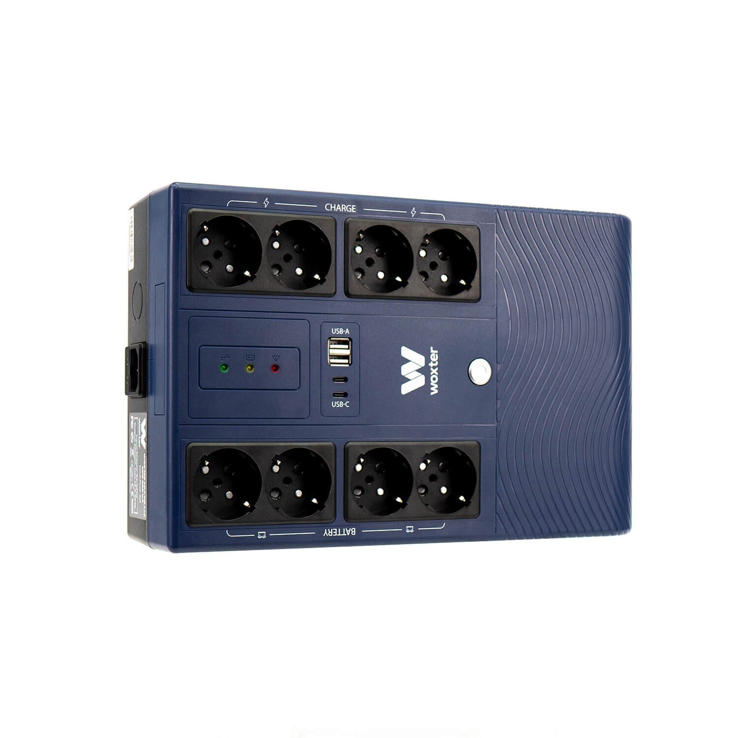 Sistema SAI Woxter Multibase 1200VA , 8 tomas Schuko, batería de 12V/7Ah - Azul Azul-2