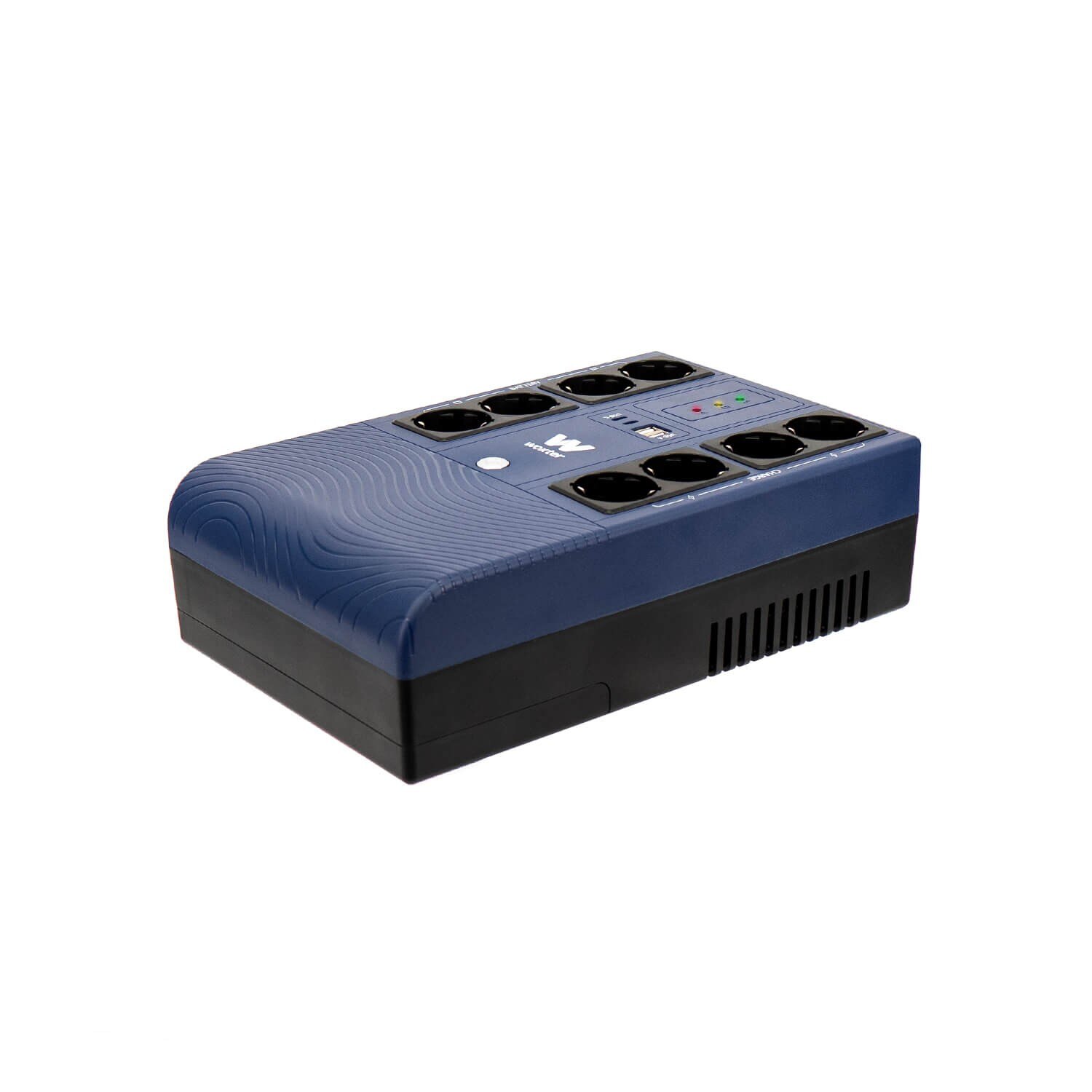 Sistema SAI Woxter Multibase 1200VA , 8 tomas Schuko, batería de 12V/7Ah - Azul Azul-6