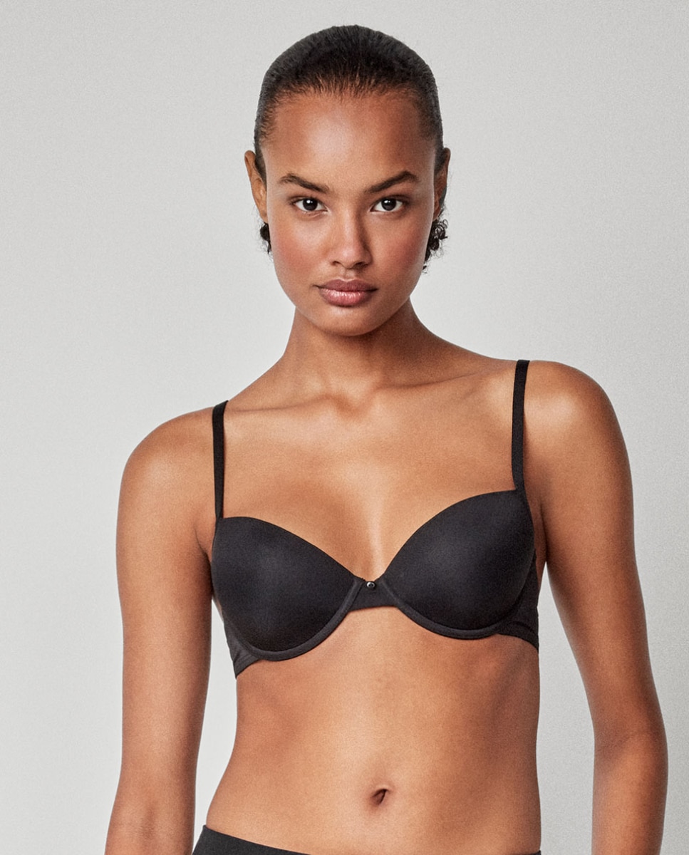 Sujetador básico de mujer con aro y foam - Gisela - Negro Negro-1