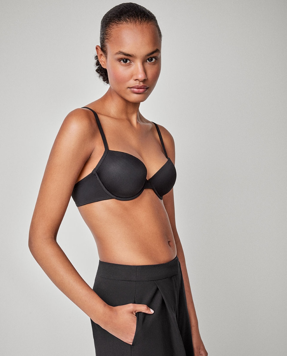 Sujetador básico de mujer con aro y foam - Gisela - Negro Negro-2