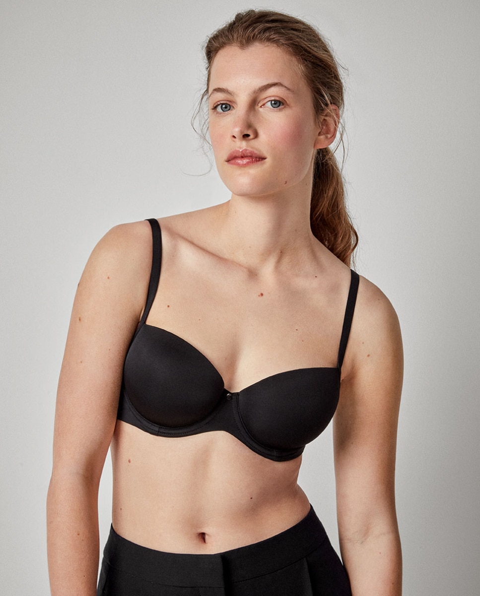 Sujetador de mujer de capacidad con aro y foam - Gisela - Negro Negro-1