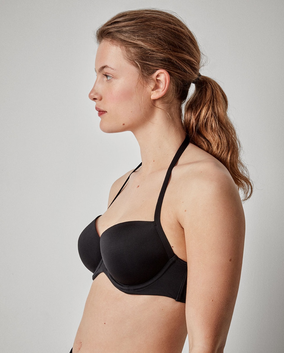 Sujetador de mujer de capacidad con aro y foam - Gisela - Negro Negro-2