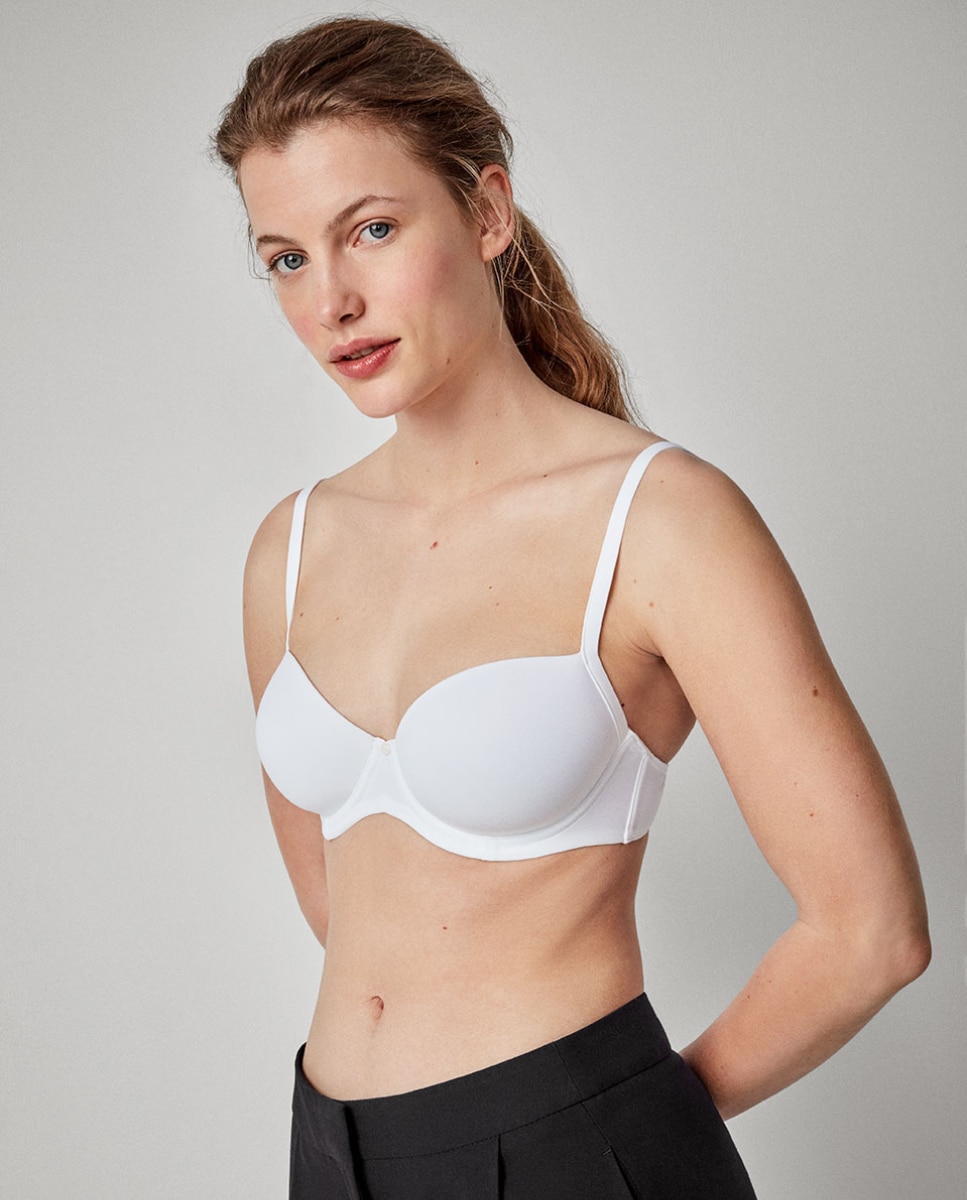 Sujetador de mujer de capacidad con aro y foam - Gisela - Blanco / Blanco Blanco / Blanco-2