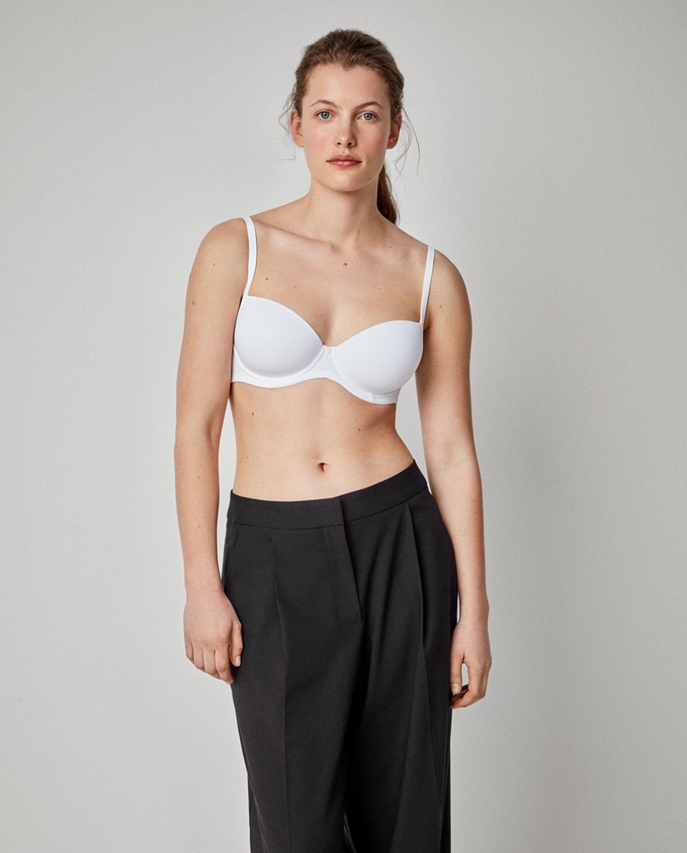 Sujetador de mujer de capacidad con aro y foam - Gisela - Blanco / Blanco Blanco / Blanco-3