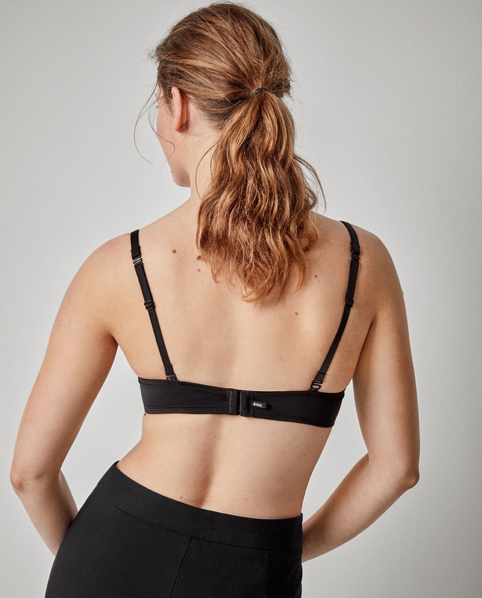 Sujetador de mujer de capacidad con aro y foam - Gisela - Negro mate Negro mate-4