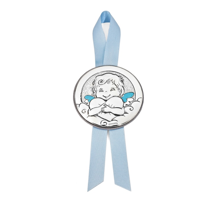 Imagen 1 de Medalla de cuna Angel con Corazón Pedro Durán - Azul Azul