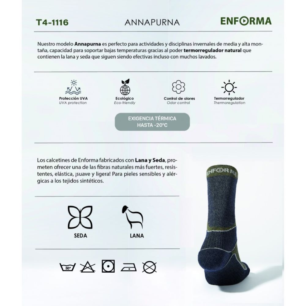 Imagen 5 de Calcetines de trekking unisex Annapurna Enforma - Verde Oliva Verde Oliva