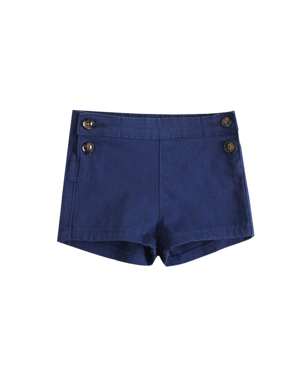 Short de bebé con botones laterales y cintura ajustable - Dadati - Azul marino Azul marino-1