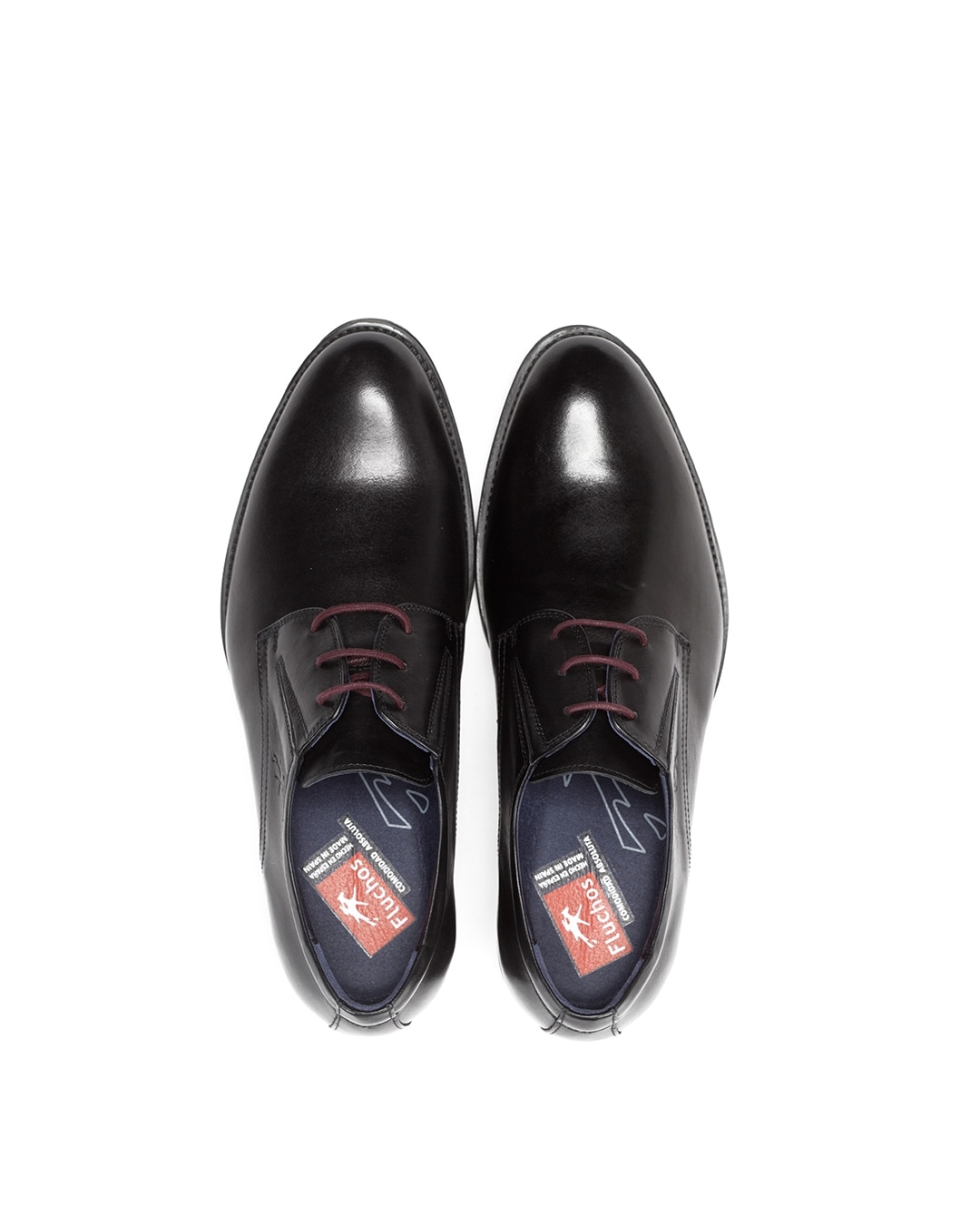 Zapatos de cordones de hombre en color y fabricados en piel - Fluchos - Negro Negro-3