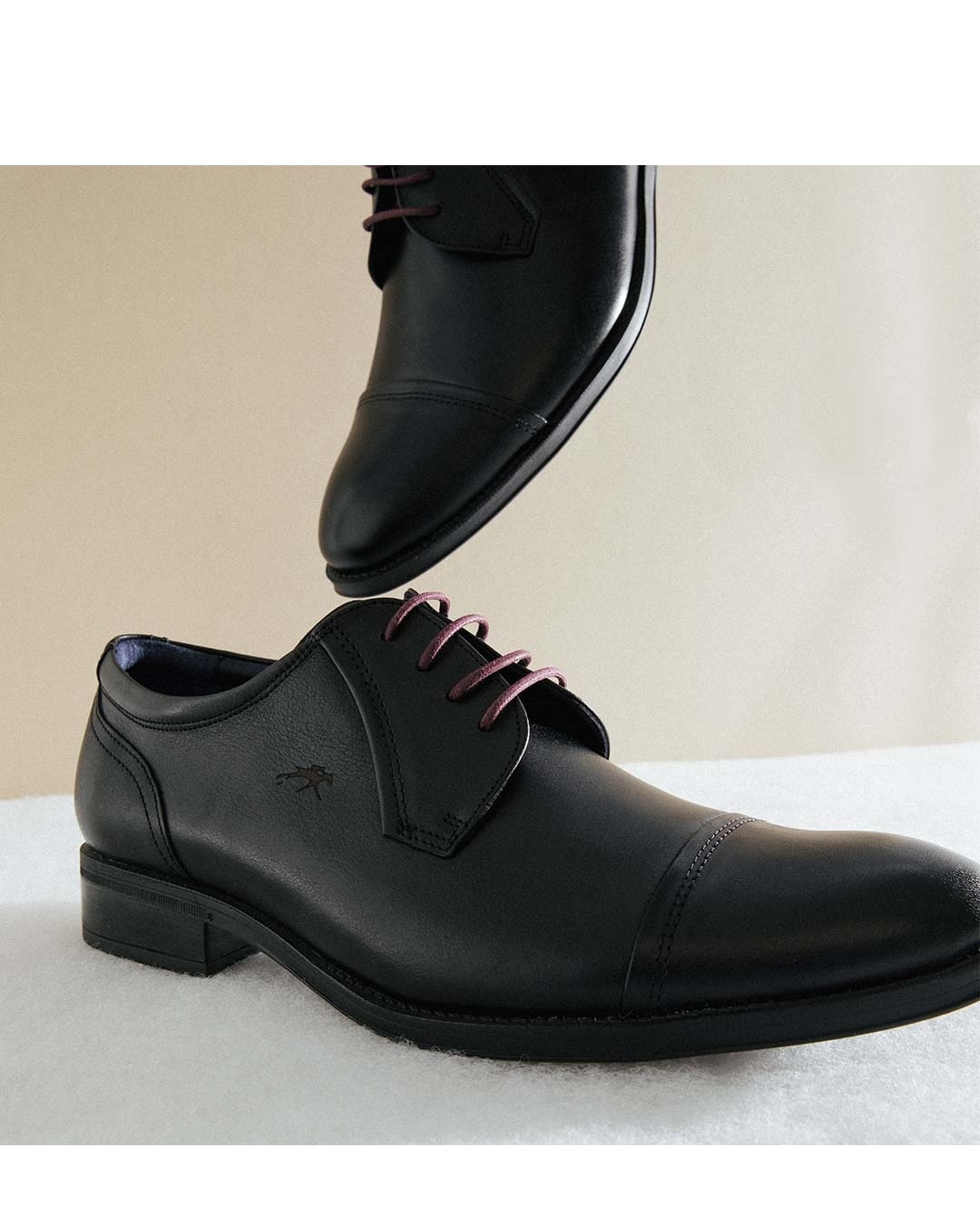 Zapatos de cordones de hombre en color y fabricados en piel - Fluchos - Negro Negro-5
