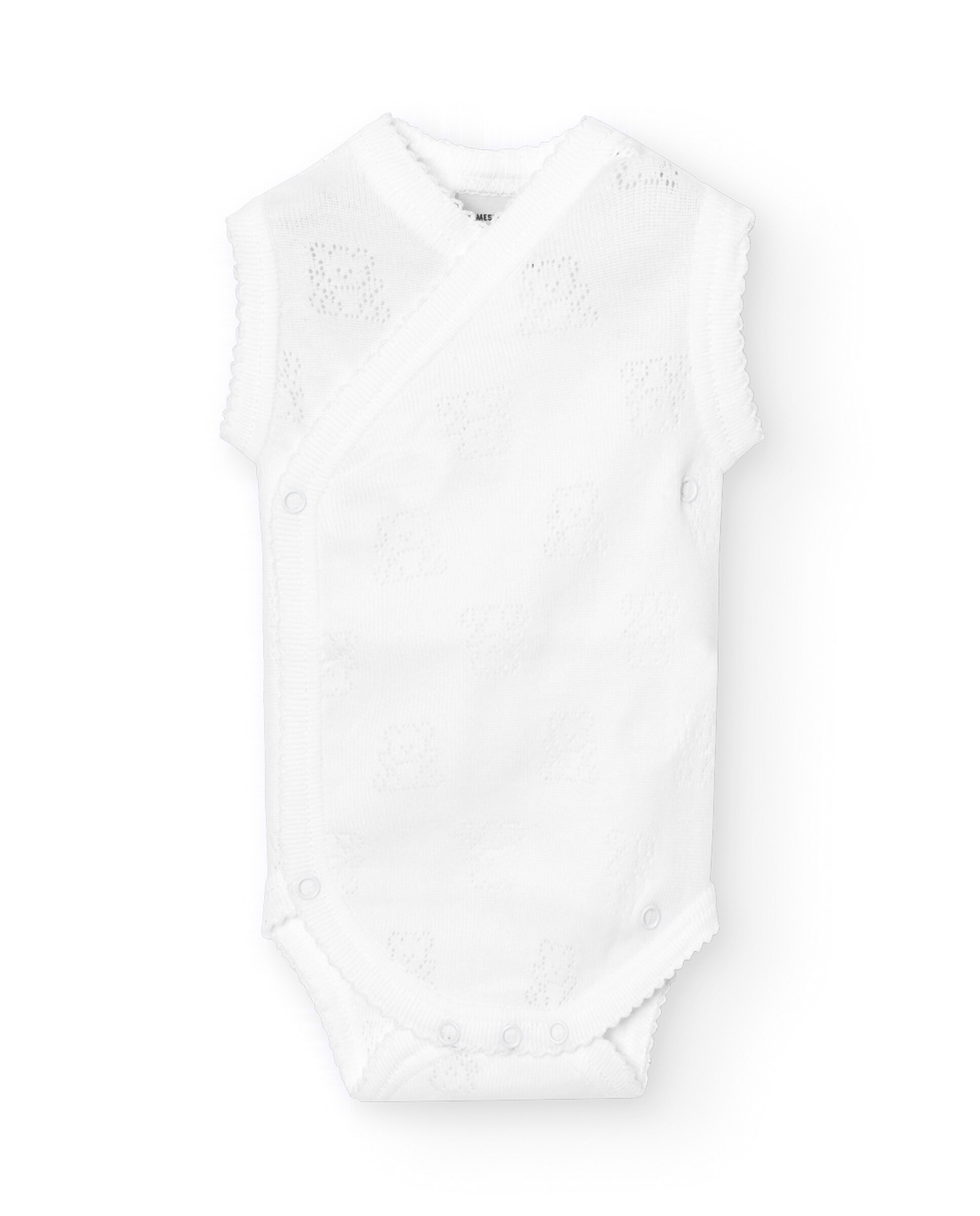 Imagen 1 de Pack de 2 bodys de bebé cruzado sin mangas calado ositos - BABIDÚ - Blanco Blanco