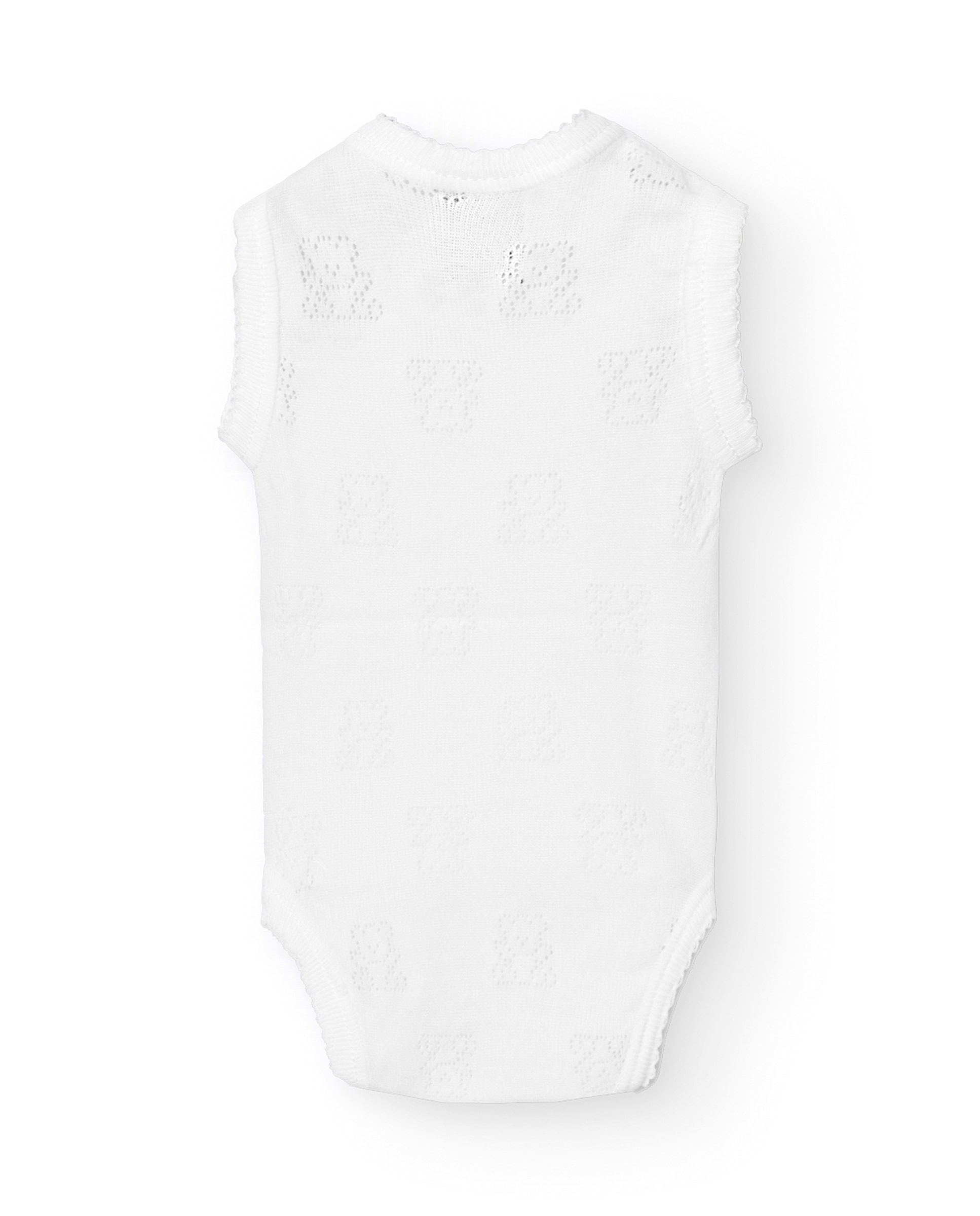 Imagen 2 de Pack de 2 bodys de bebé cruzado sin mangas calado ositos - BABIDÚ - Blanco Blanco