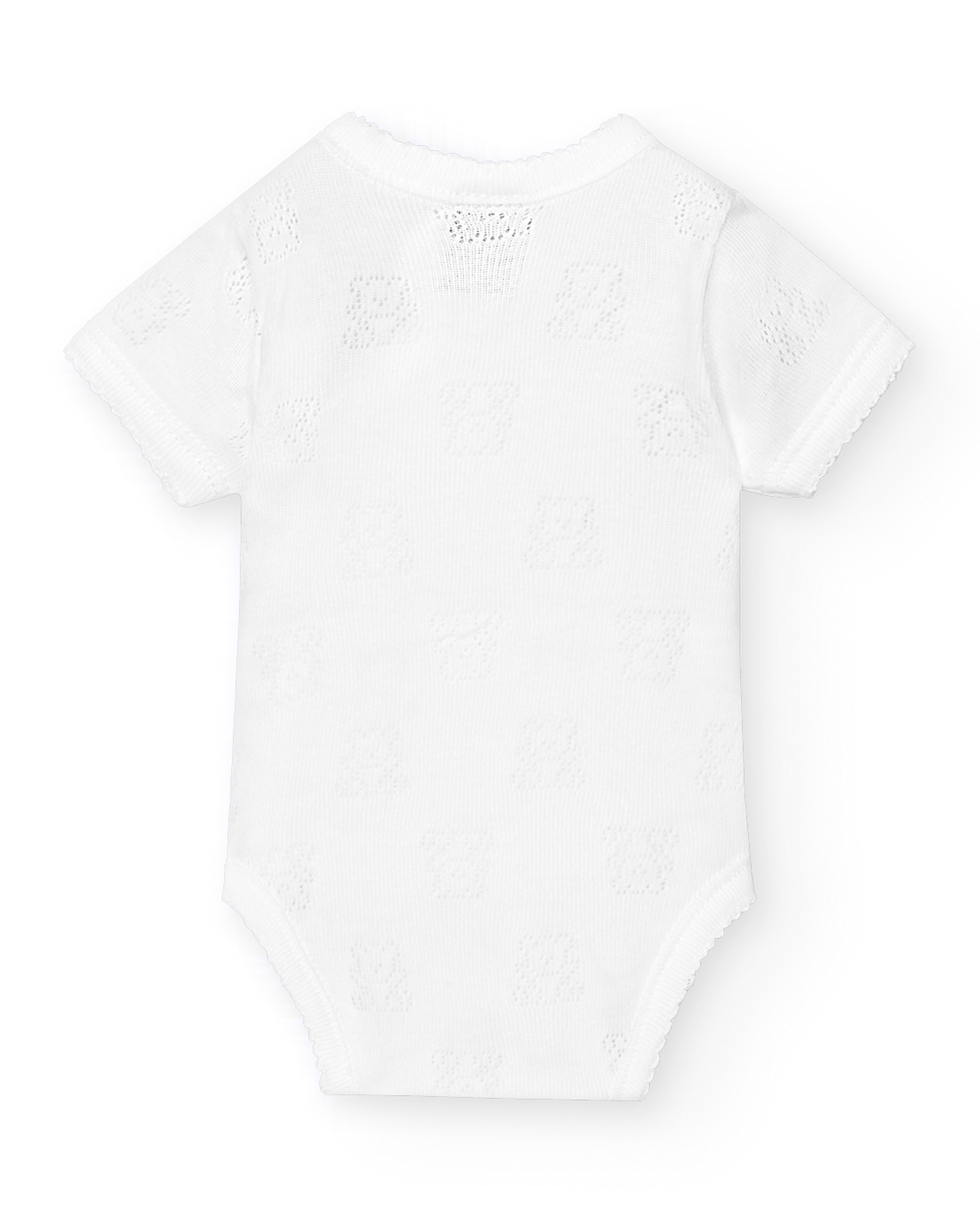 Imagen 2 de Pack de 2 bodys de bebé manga corta cruzado calado ositos - BABIDÚ - Blanco Blanco