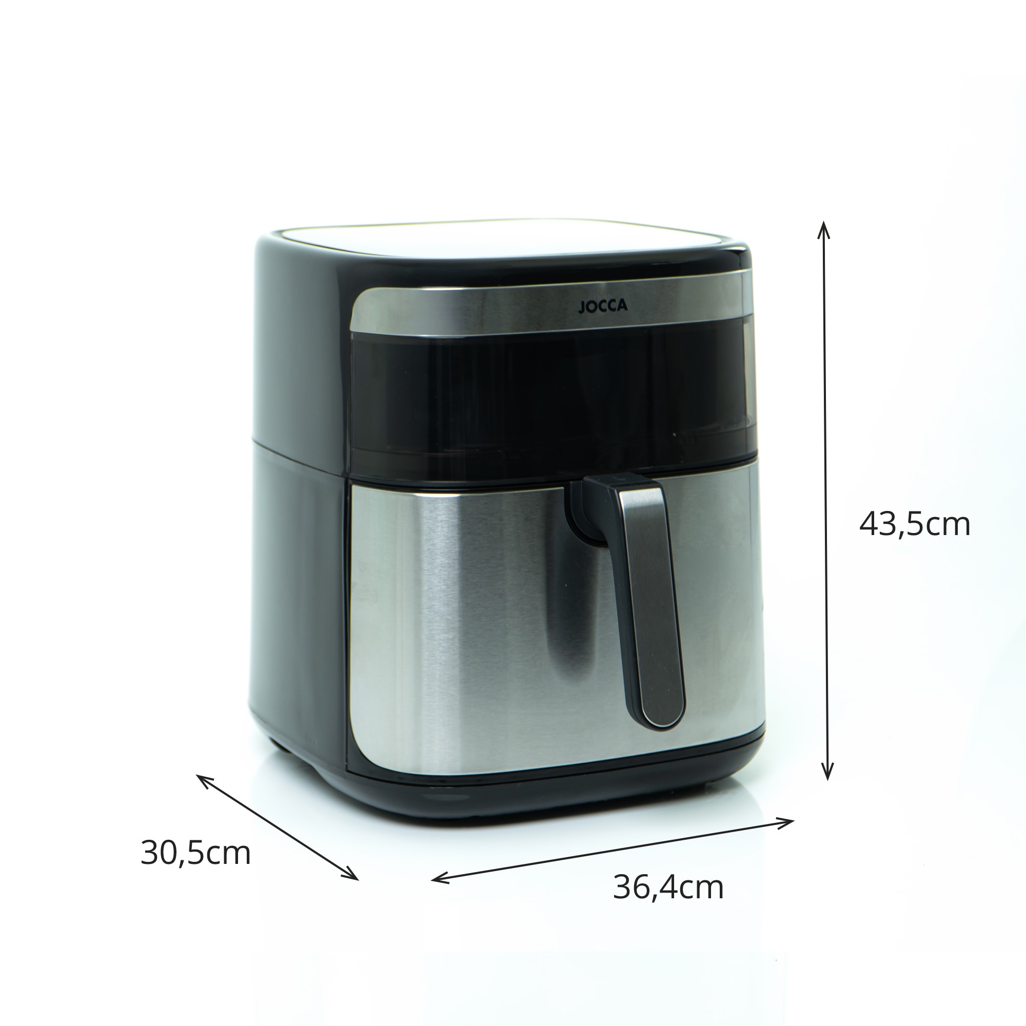 Freidora de aire Jocca 2385 capacidad 10L con ventana - Negro Negro-5
