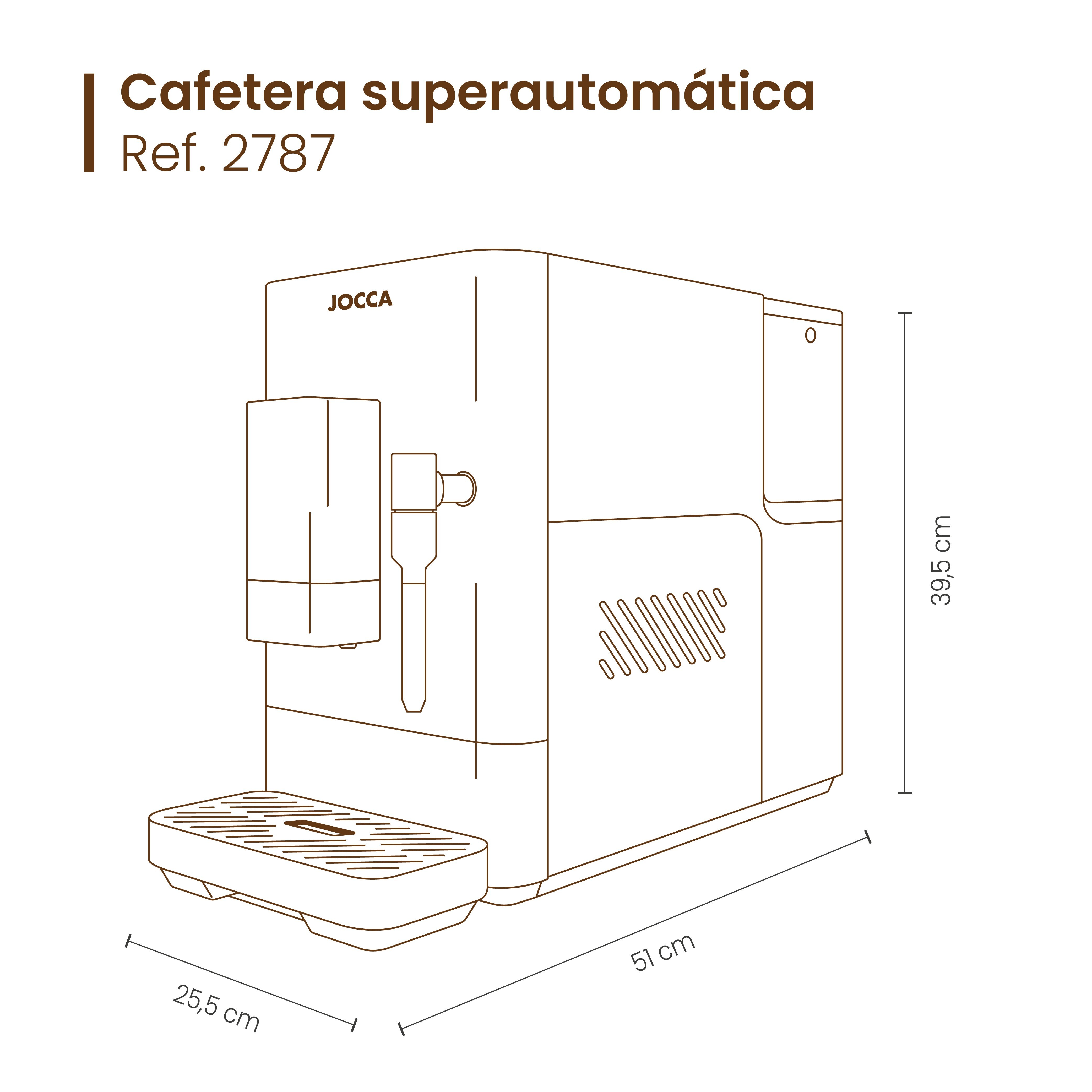 Cafetera superautomática Jocca 2787 de 20 Bares Molinillo integrado - Negro Negro-6